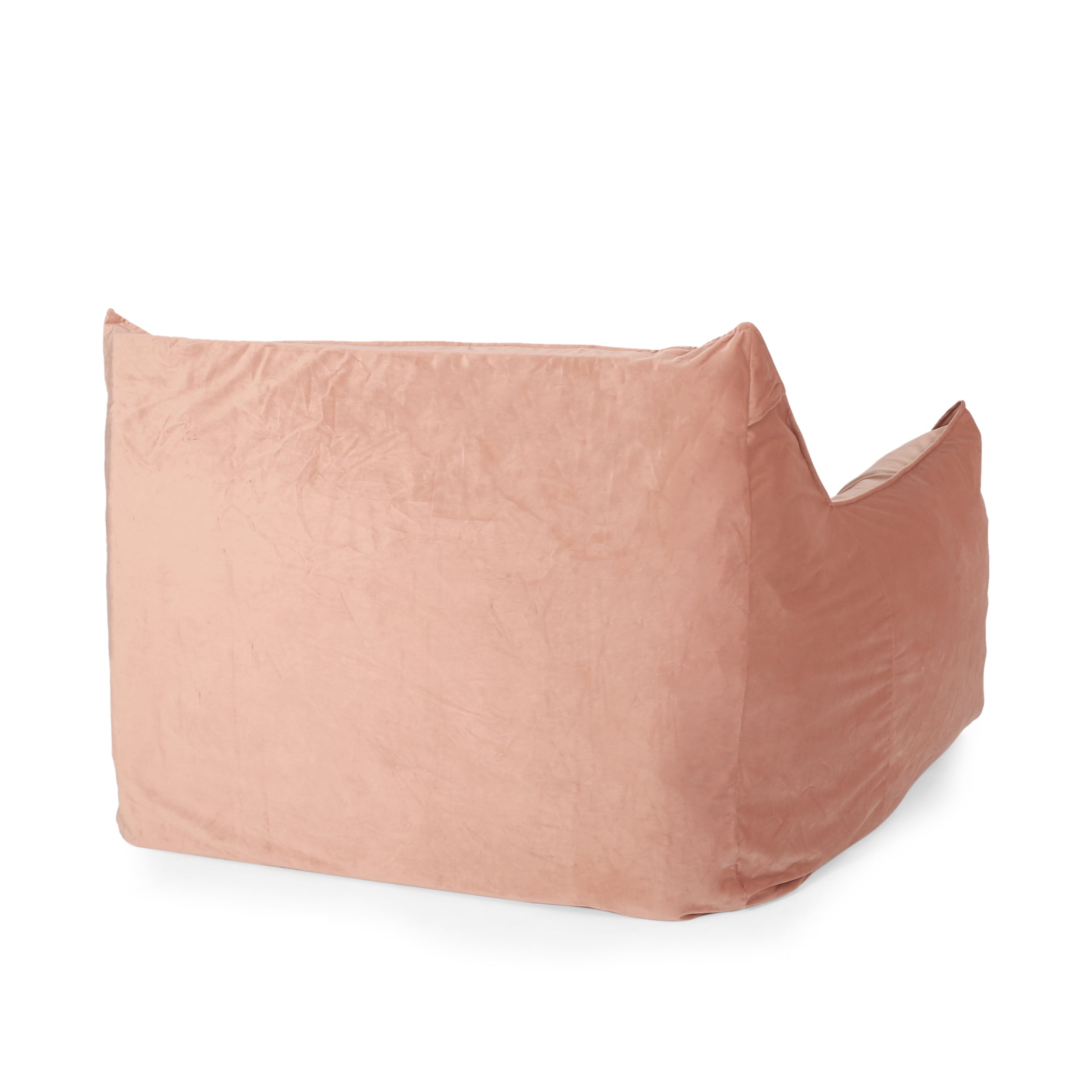 Plano 40" Contemporary Velvet Bean Bag Chair with Armrests