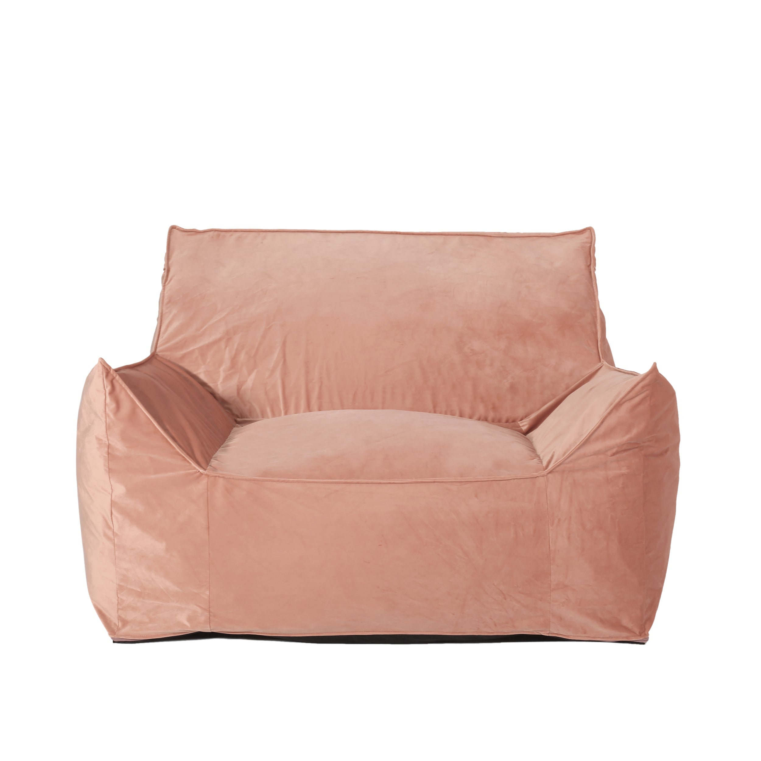 Plano 40" Contemporary Velvet Bean Bag Chair with Armrests