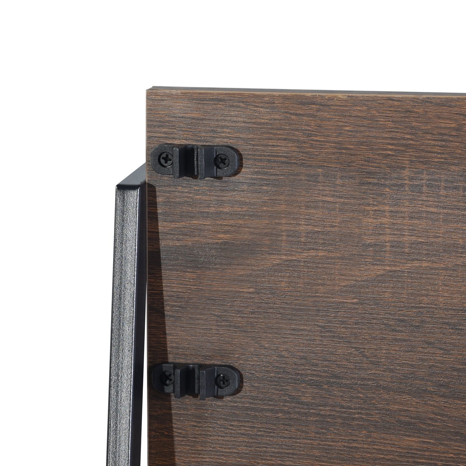 Homy Casa Quintin 31.5" Dark Brown Foldable Computer Desk with Storage Shelf No Assembly Space Saving Design