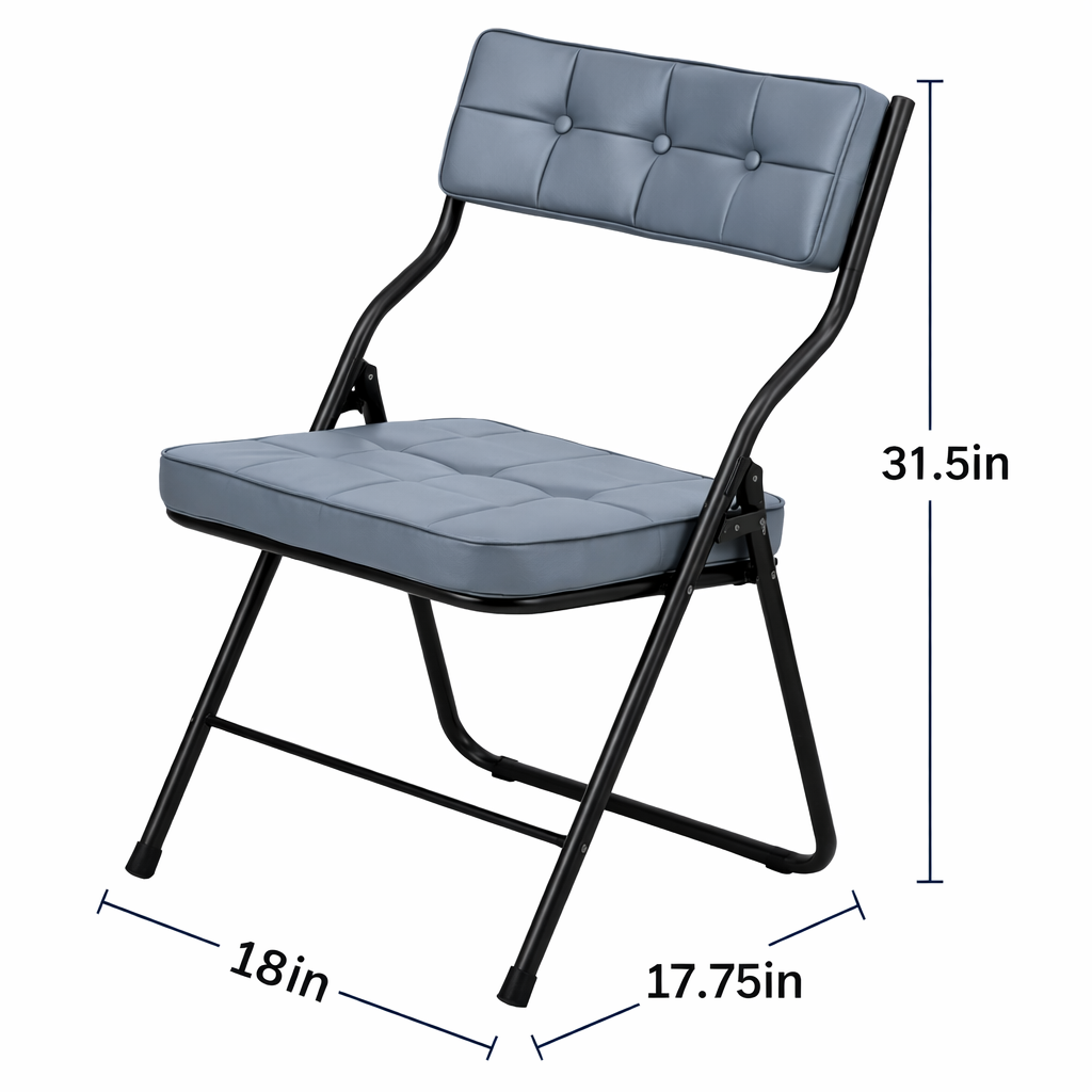 Qircuts Leather Modern Folding Chair Set of 4
