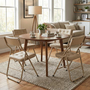 Qircuts Modern Fabric Folding Chair Set of 4