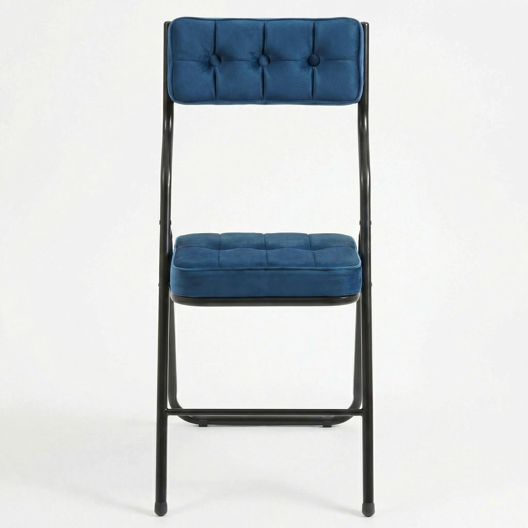 Qircuts Velvet Modern Folding Chair Set of 4