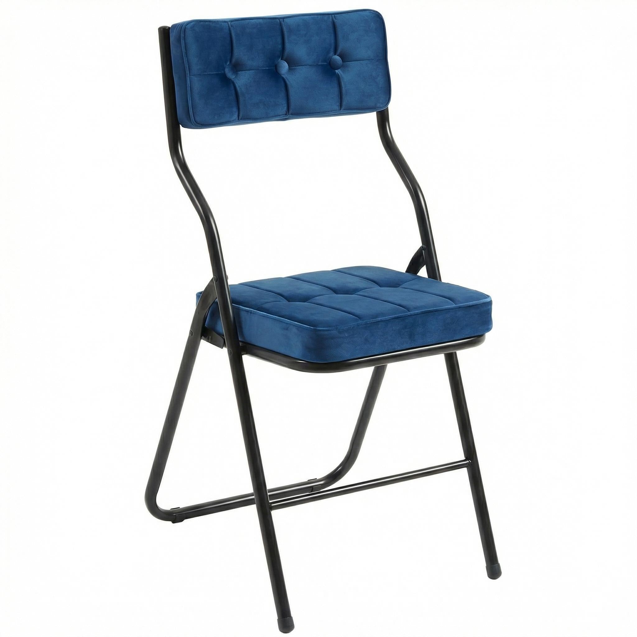 Qircuts Velvet Modern Folding Chair Set of 4
