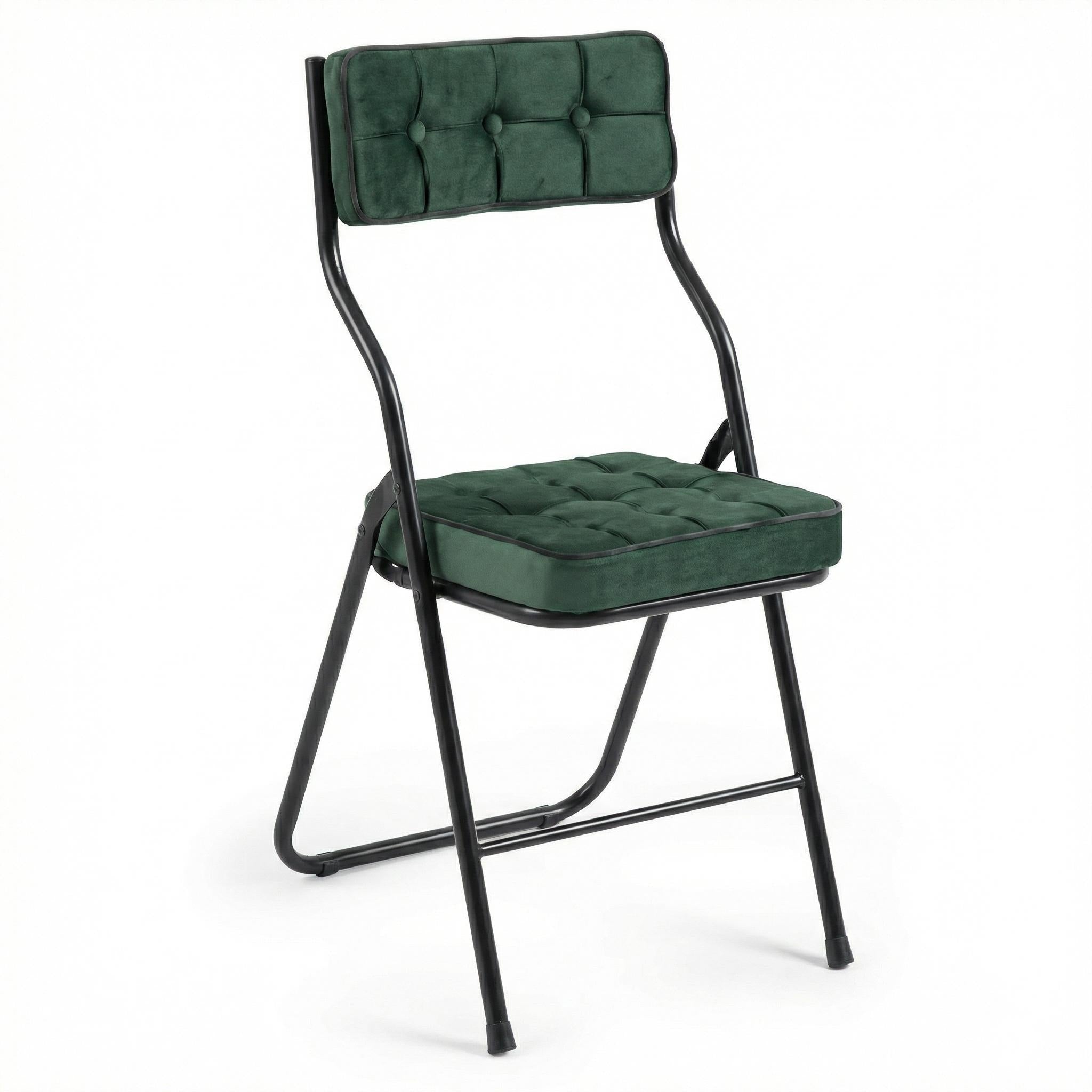 Qircuts Velvet Modern Folding Chair Set of 4