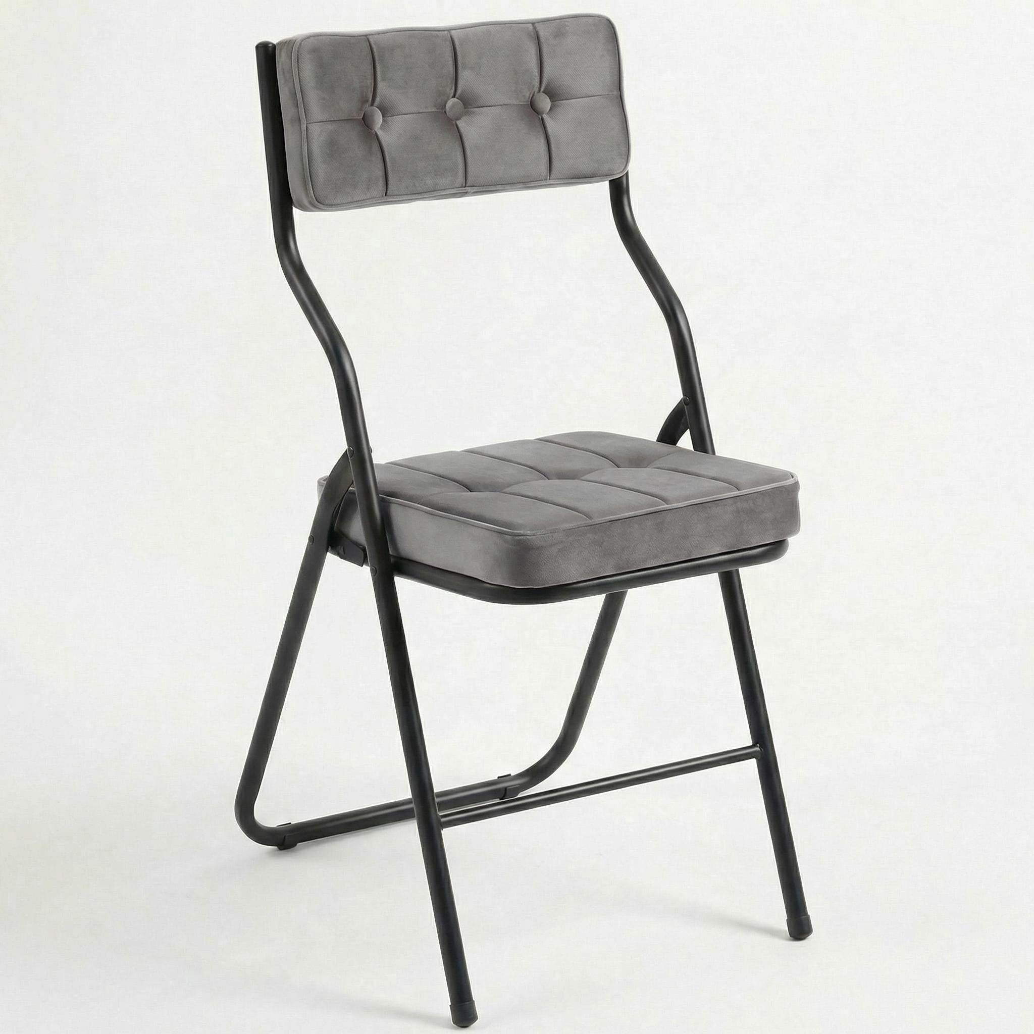 Qircuts Velvet Modern Folding Chair Set of 4