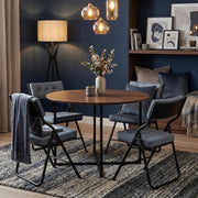 Qircuts Leather Modern Folding Chair Set of 4