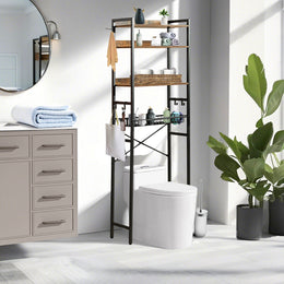 Ranni 67" Over-the-Toilet Storage Rack with 3 Shelves and Wire Basket