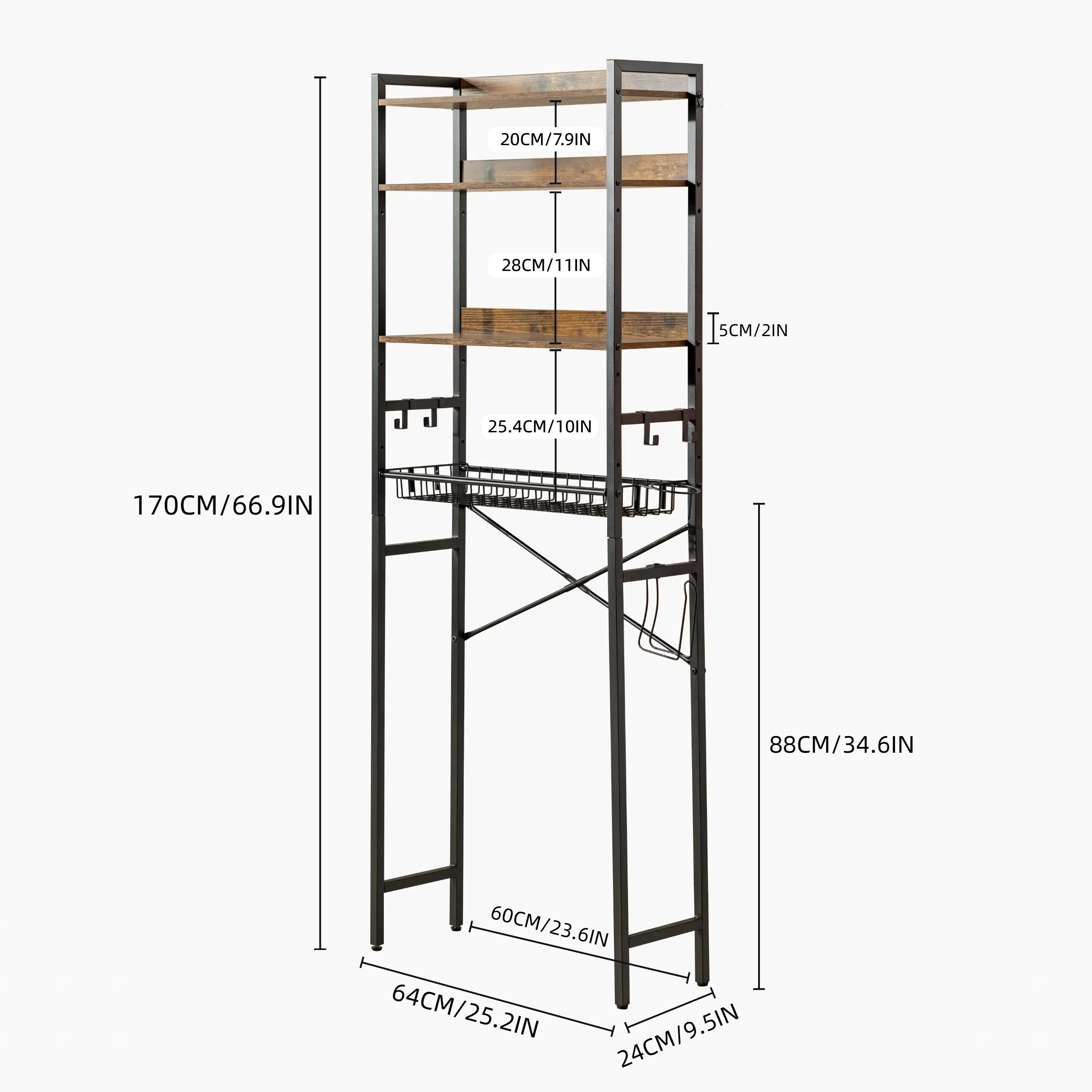 Ranni Storage Rack 4-Tier Bathroom Organizer Shelf