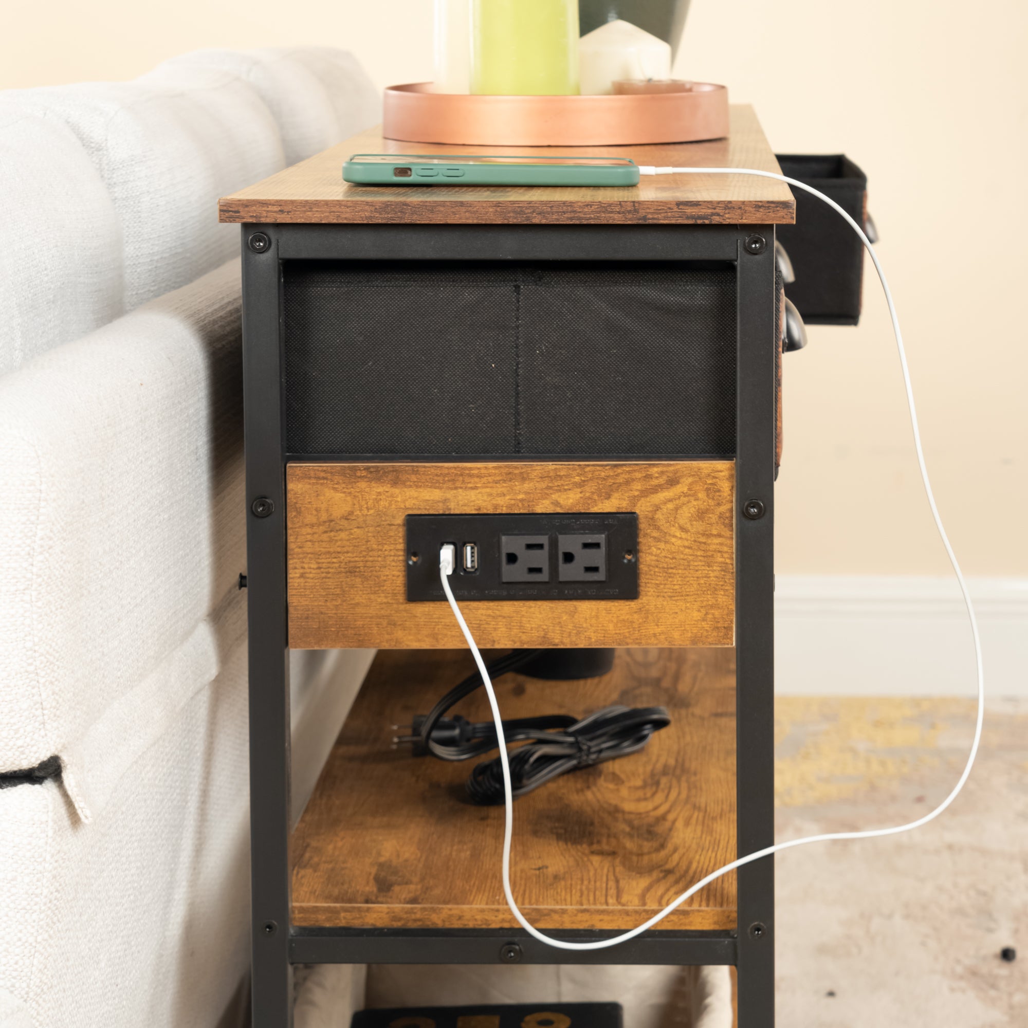 Renna 43.3” Console Desk Modern Entryway Table with Drawers