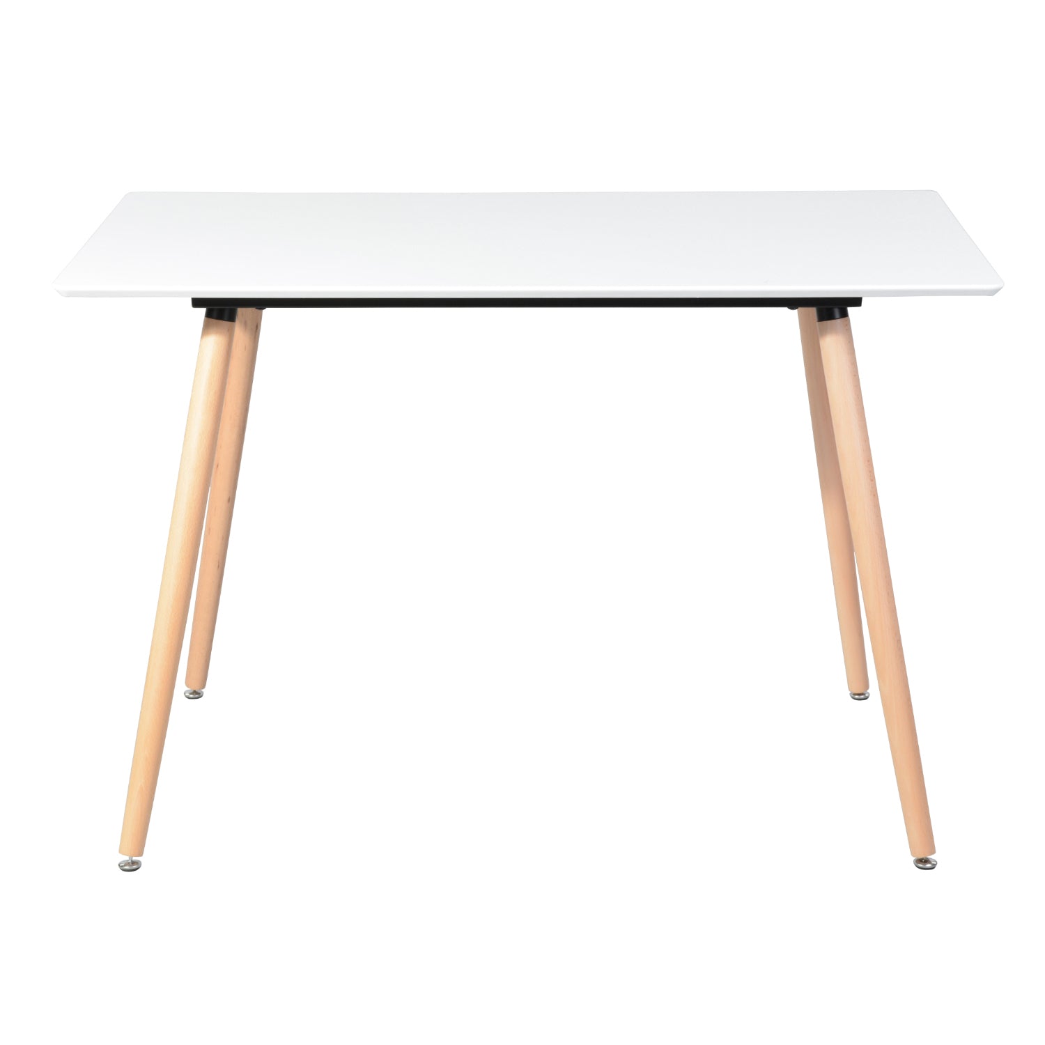 Rookie modern dining table - available in black, white, or grey with rubberwood legs