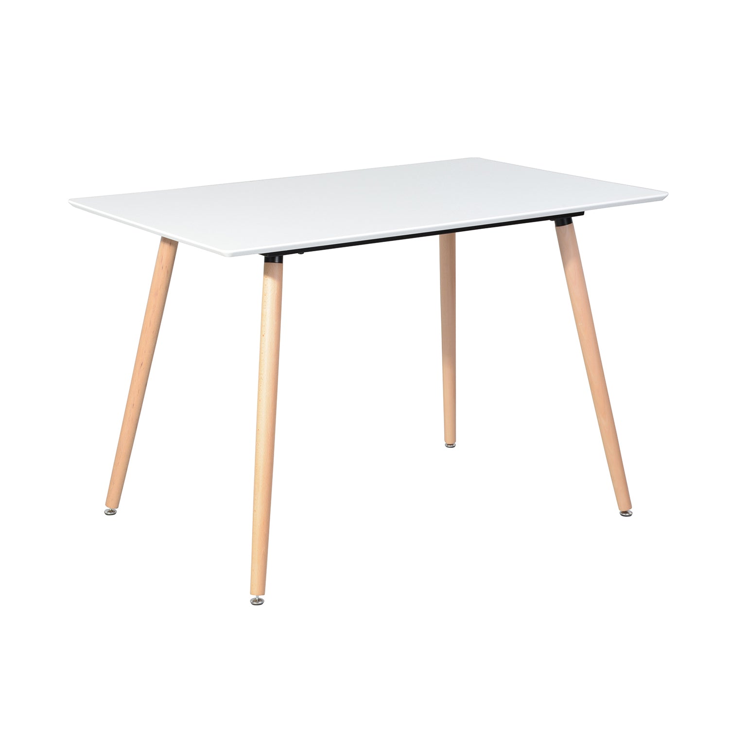 Rookie modern dining table - available in black, white, or grey with rubberwood legs
