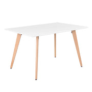 Rookie Rectangular Wooden Top Dining Table with Rubberwood Legs