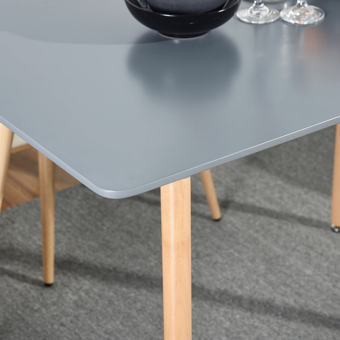 43.3闁?Wooden Dining Table - HomyCasa