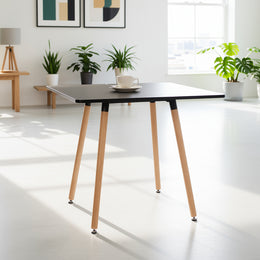 Rookie 31.5" Square Dining Table with Solid Beech Wood Legs