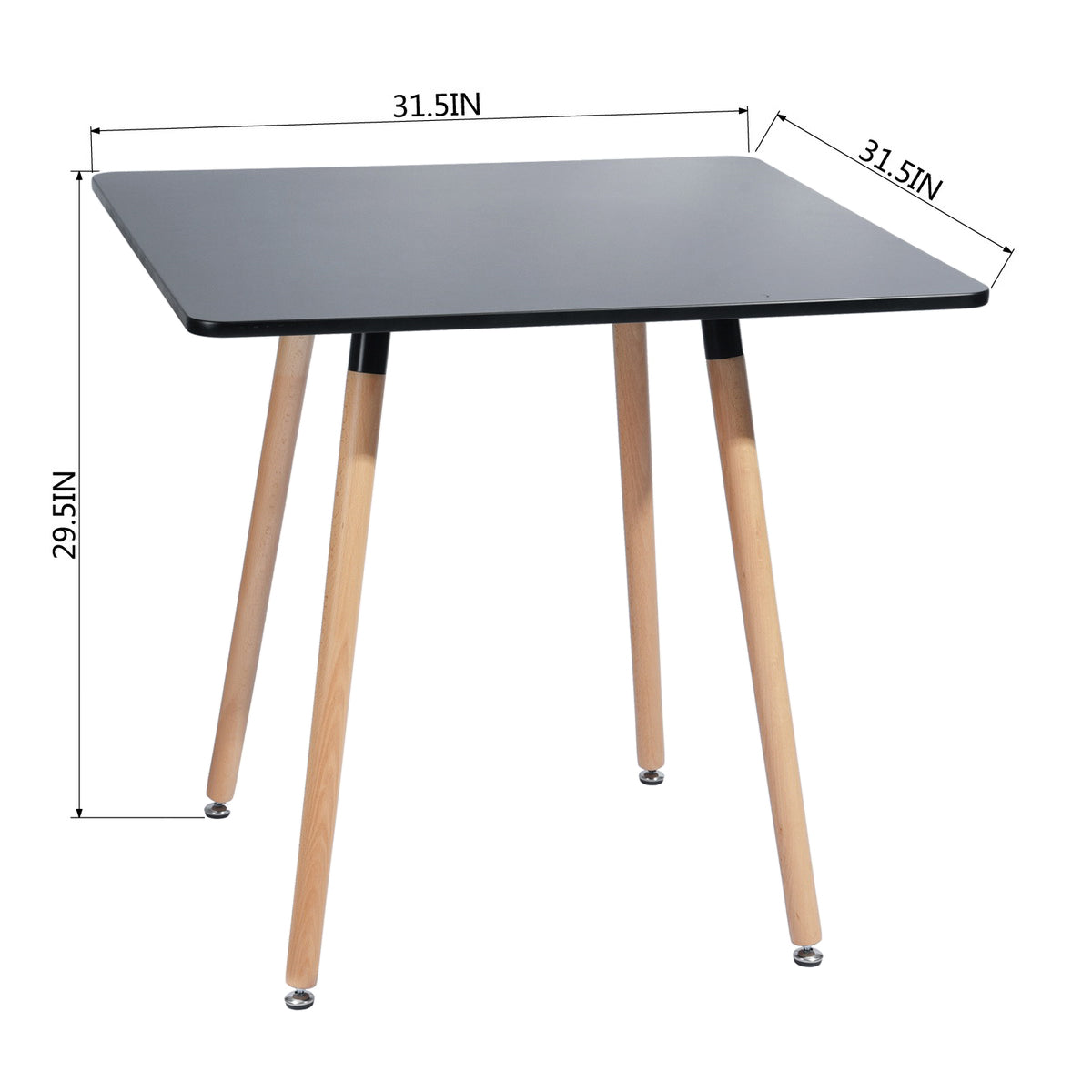 Rookie modern dining table - available in black, white, or grey with rubberwood legs