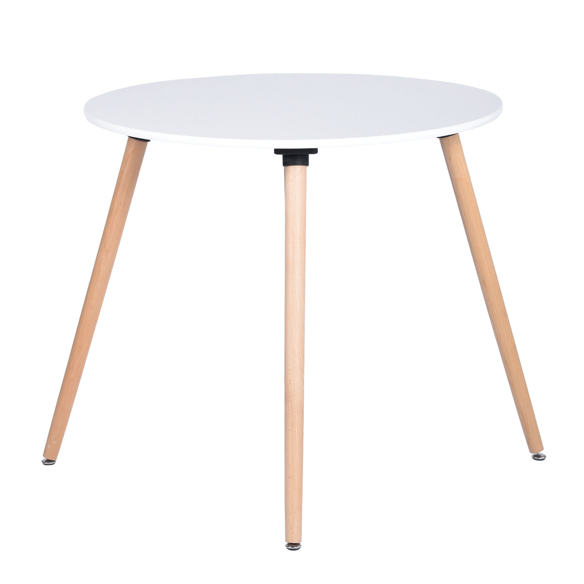 Homy Casa ROOKIE R+MAYFAIR 5-Piece Dining Set 31.5” Round White Dining Table with 4 Mayfair Beige Chairs Open Box