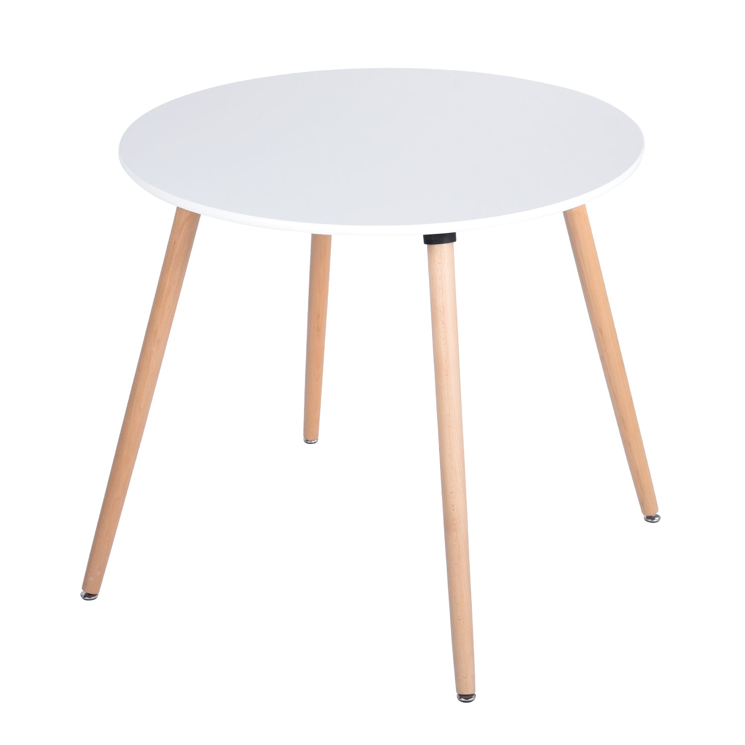 Homy Casa ROOKIE R+MAYFAIR 5-Piece Dining Set 31.5” Round White Dining Table with 4 Mayfair Beige Chairs Open Box