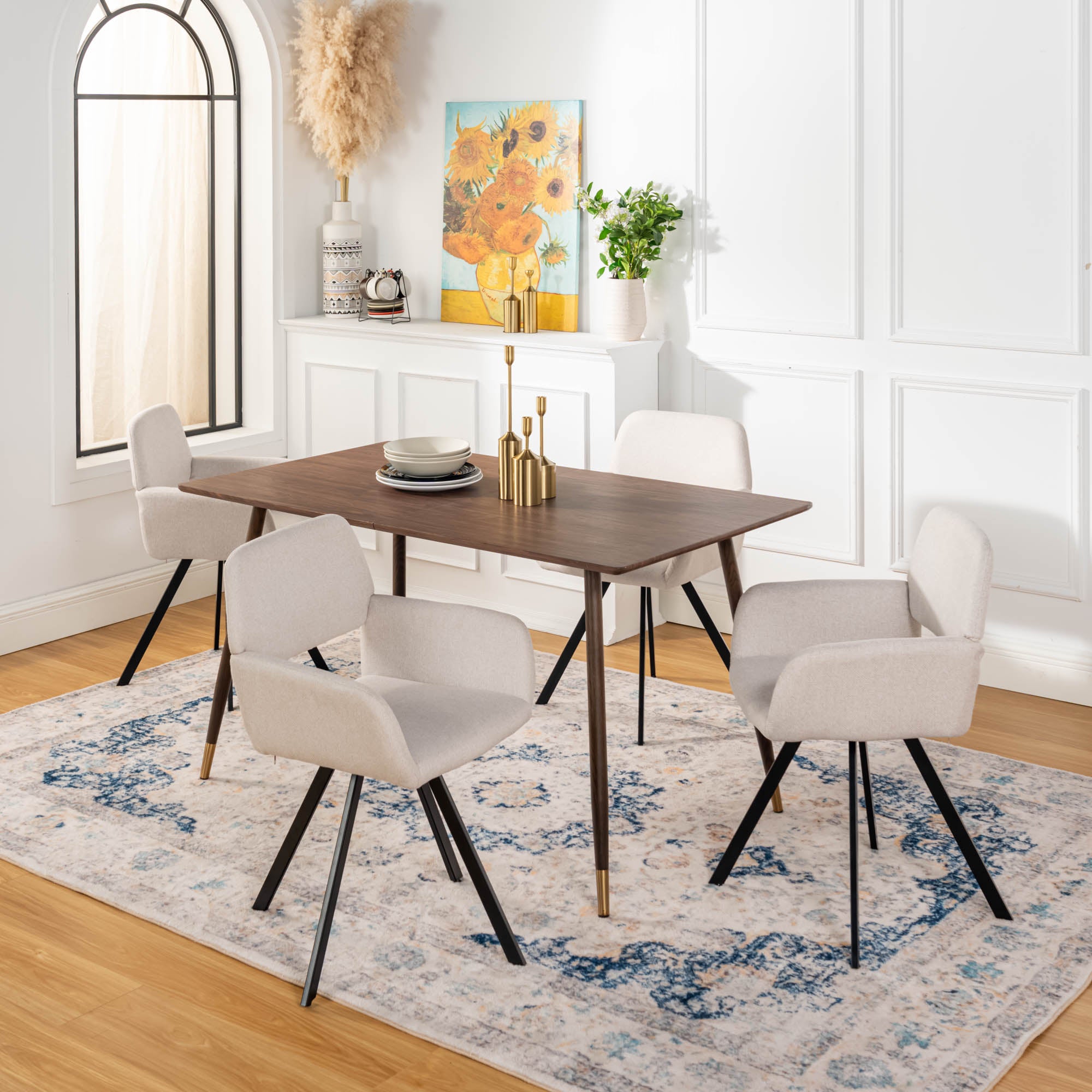 Homy Casa ROSA WOOD 140 "55.12" Dining Table