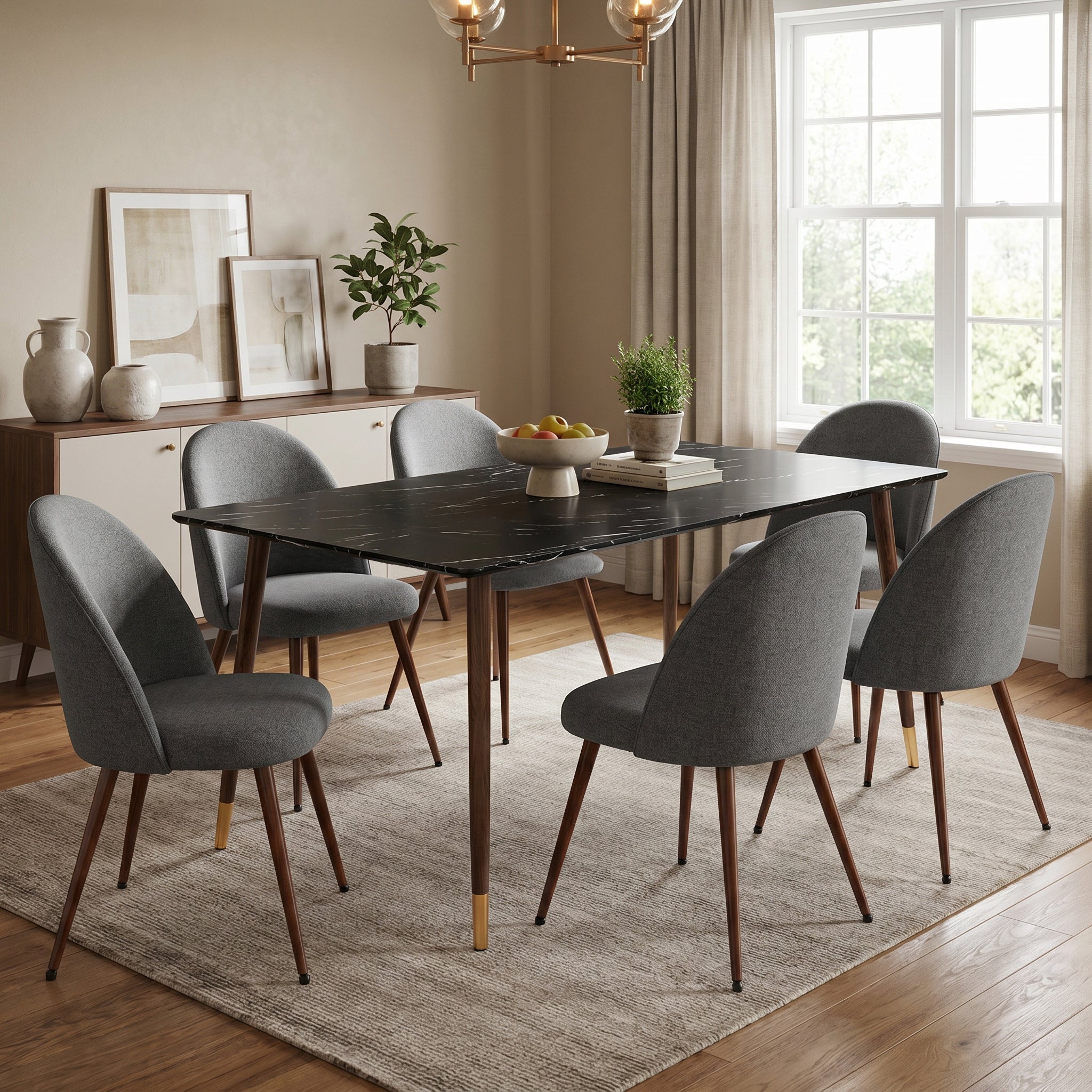 Haven High Back Upholsted Dining Chairs Set of 6