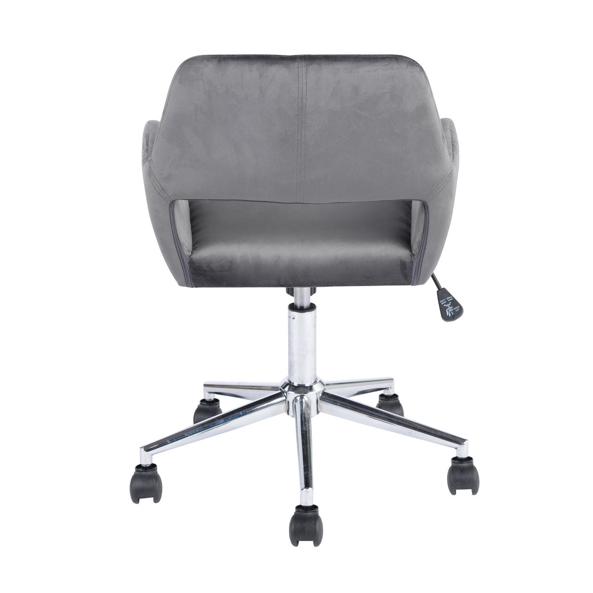 Homy Casa ROSS Swivel Velvet Upholstered Office Chair with Metal Legs in Grey, Open Box