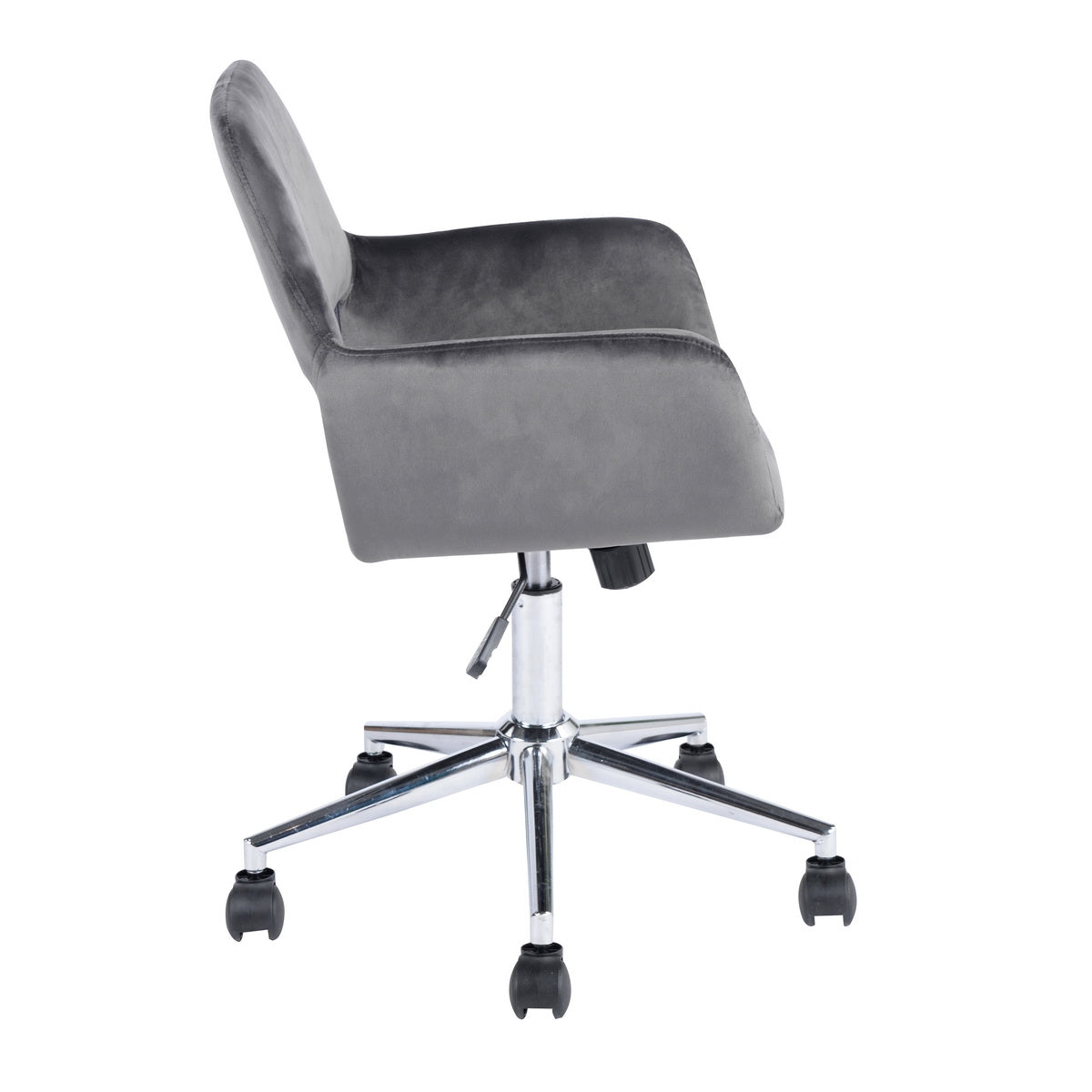 Homy Casa ROSS Swivel Velvet Upholstered Office Chair with Metal Legs in Grey, Open Box