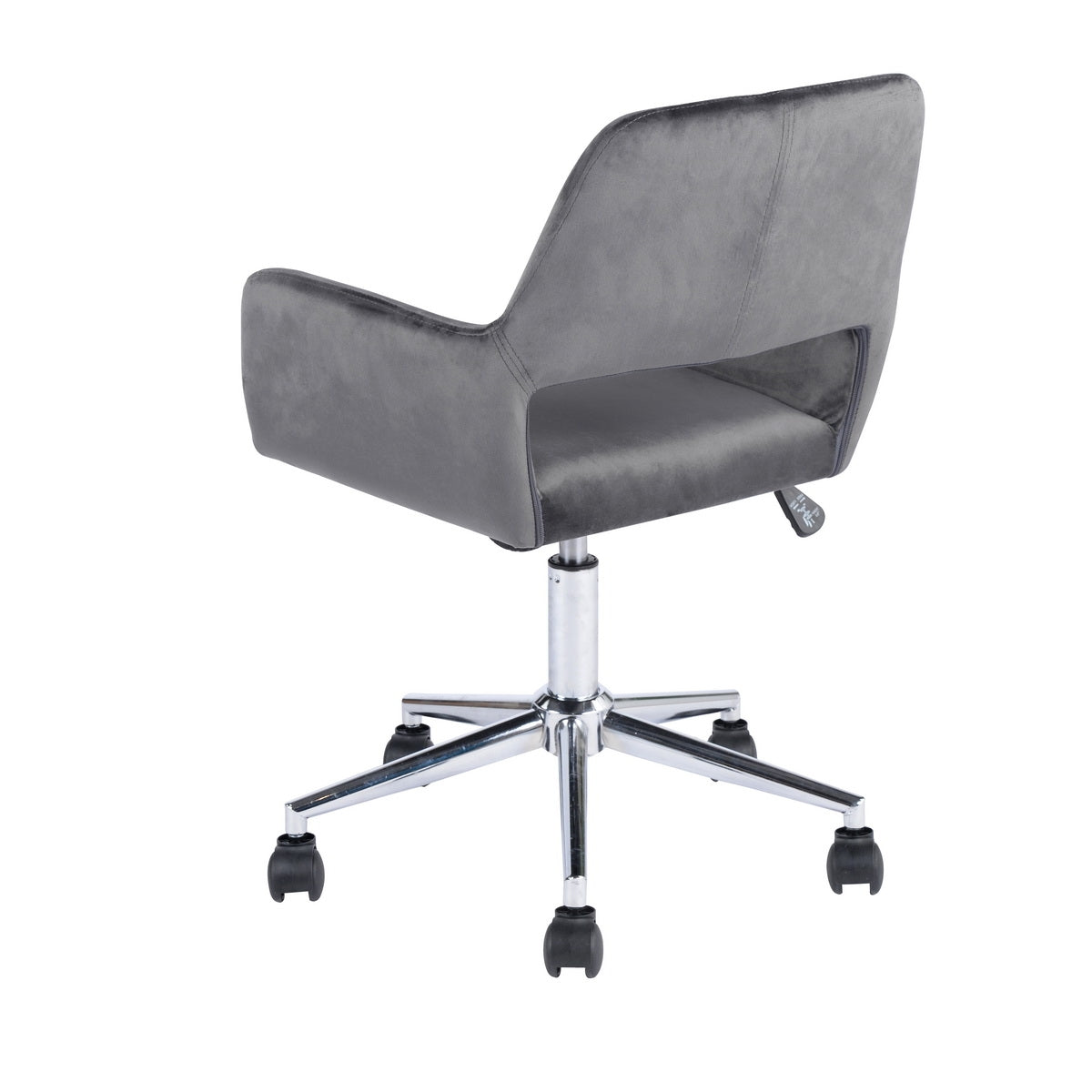 Homy Casa ROSS Swivel Velvet Upholstered Office Chair with Metal Legs in Grey, Open Box