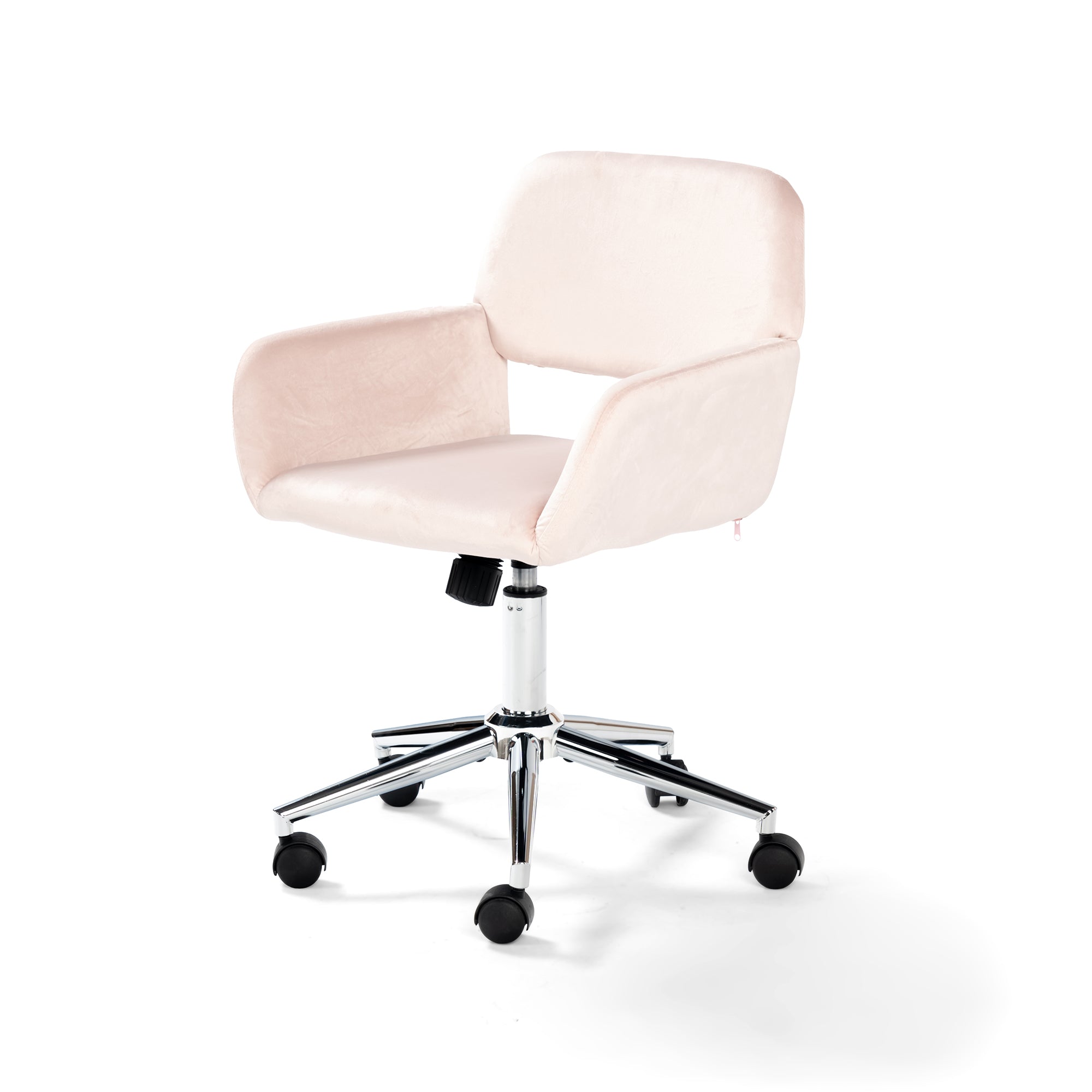 Homy Casa Ross Velvet Pink Swivel Desk Chair with Arms