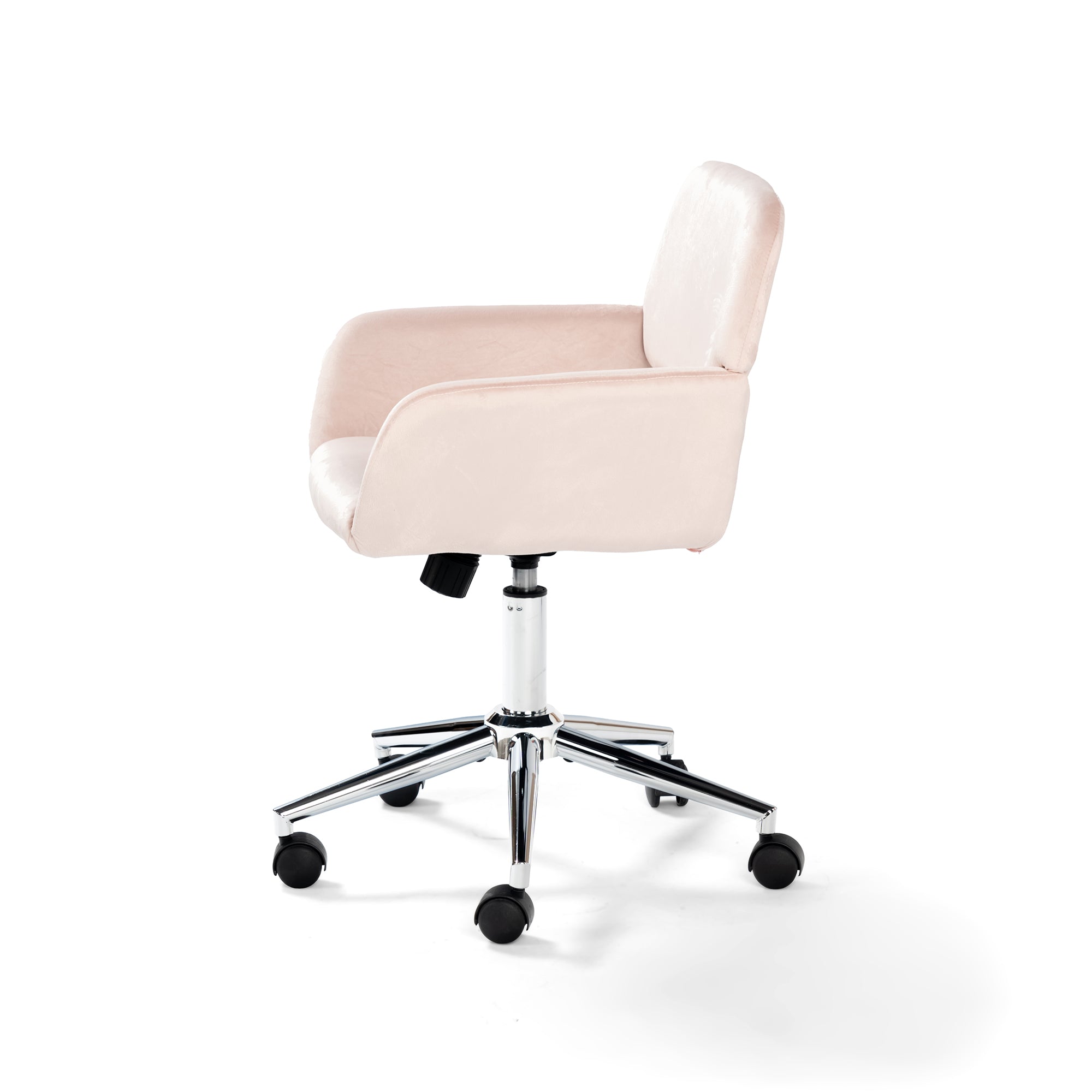 Homy Casa Ross Velvet Pink Swivel Desk Chair with Arms