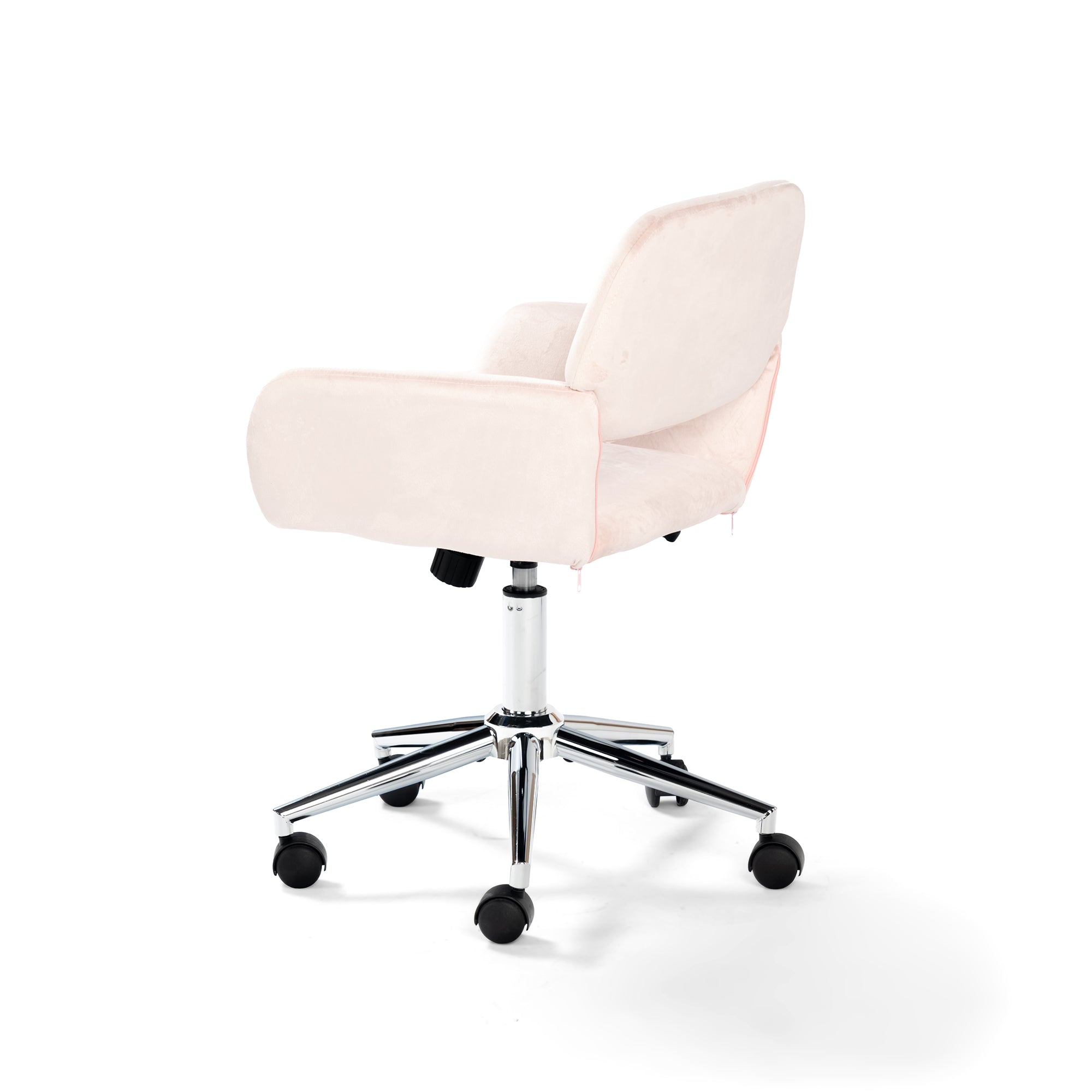 Homy Casa Ross Velvet Pink Swivel Desk Chair with Arms