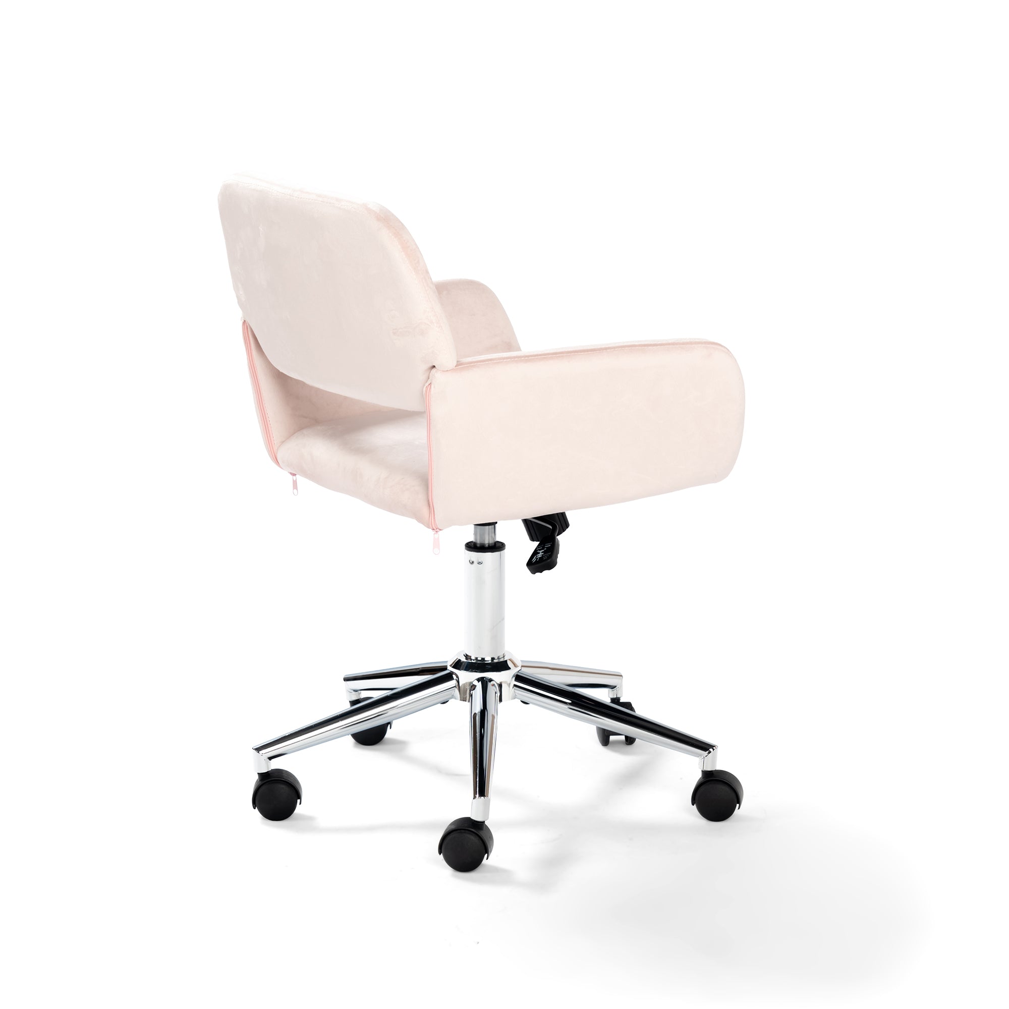 Homy Casa Ross Velvet Pink Swivel Desk Chair with Arms