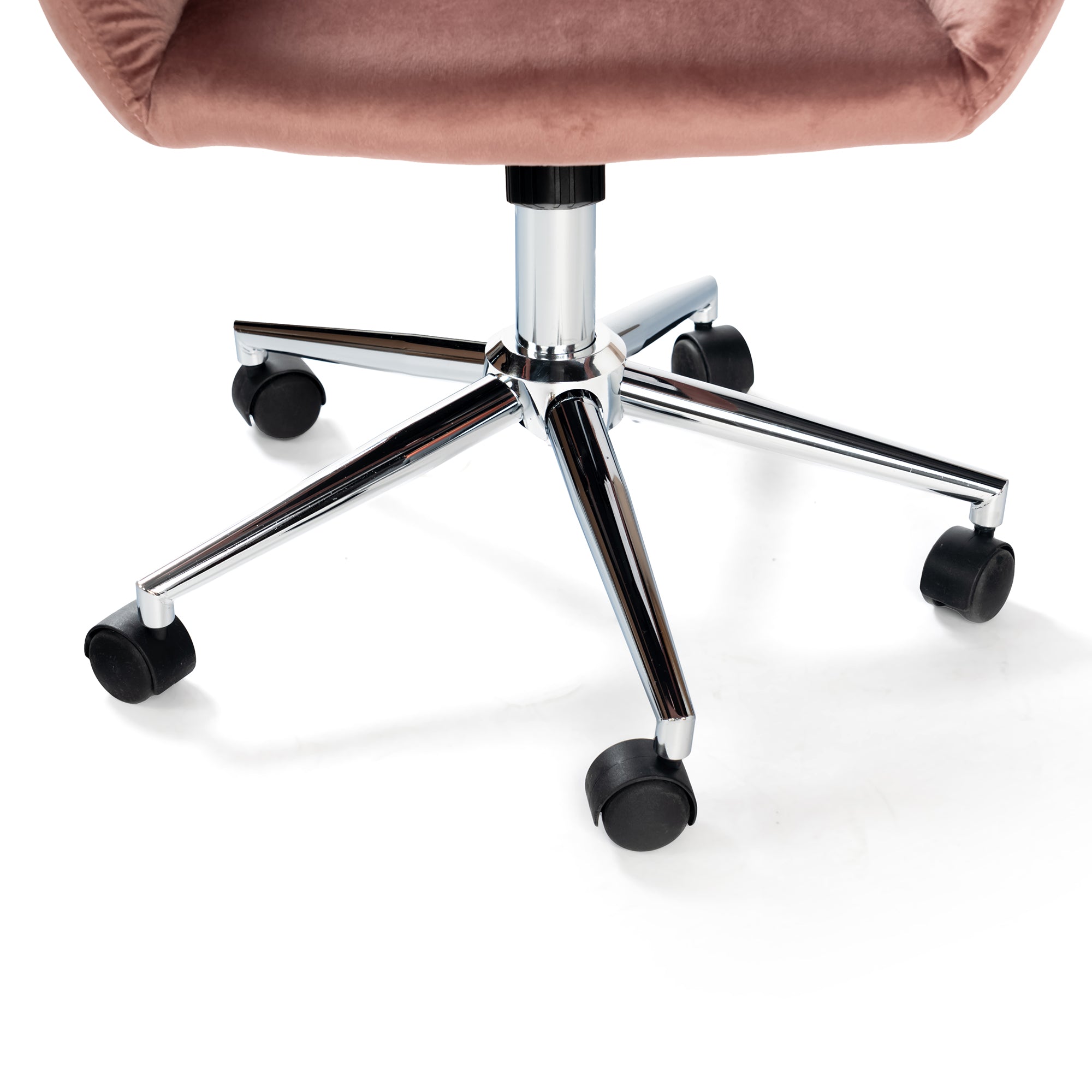 Homy Casa Ross Velvet Pink Swivel Desk Chair with Arms