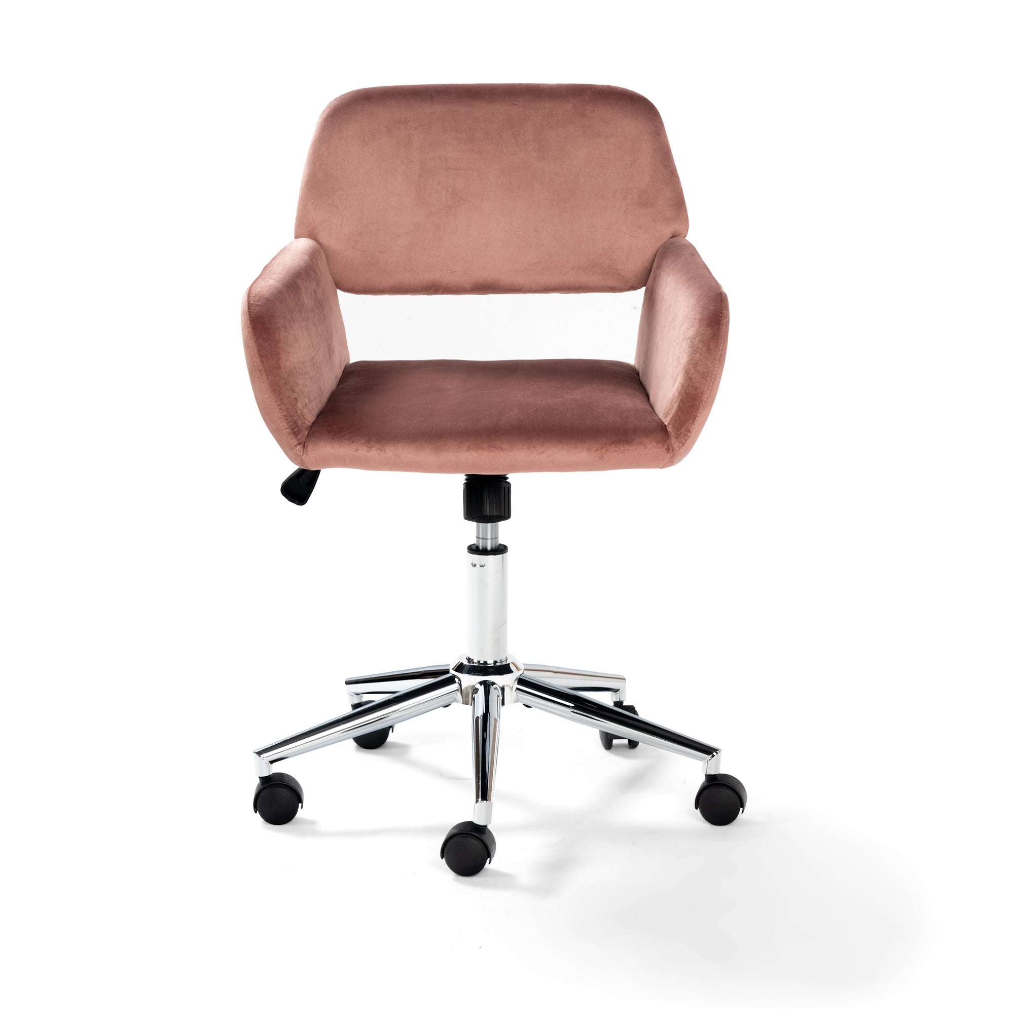 Homy Casa Ross Velvet Pink Swivel Desk Chair with Arms