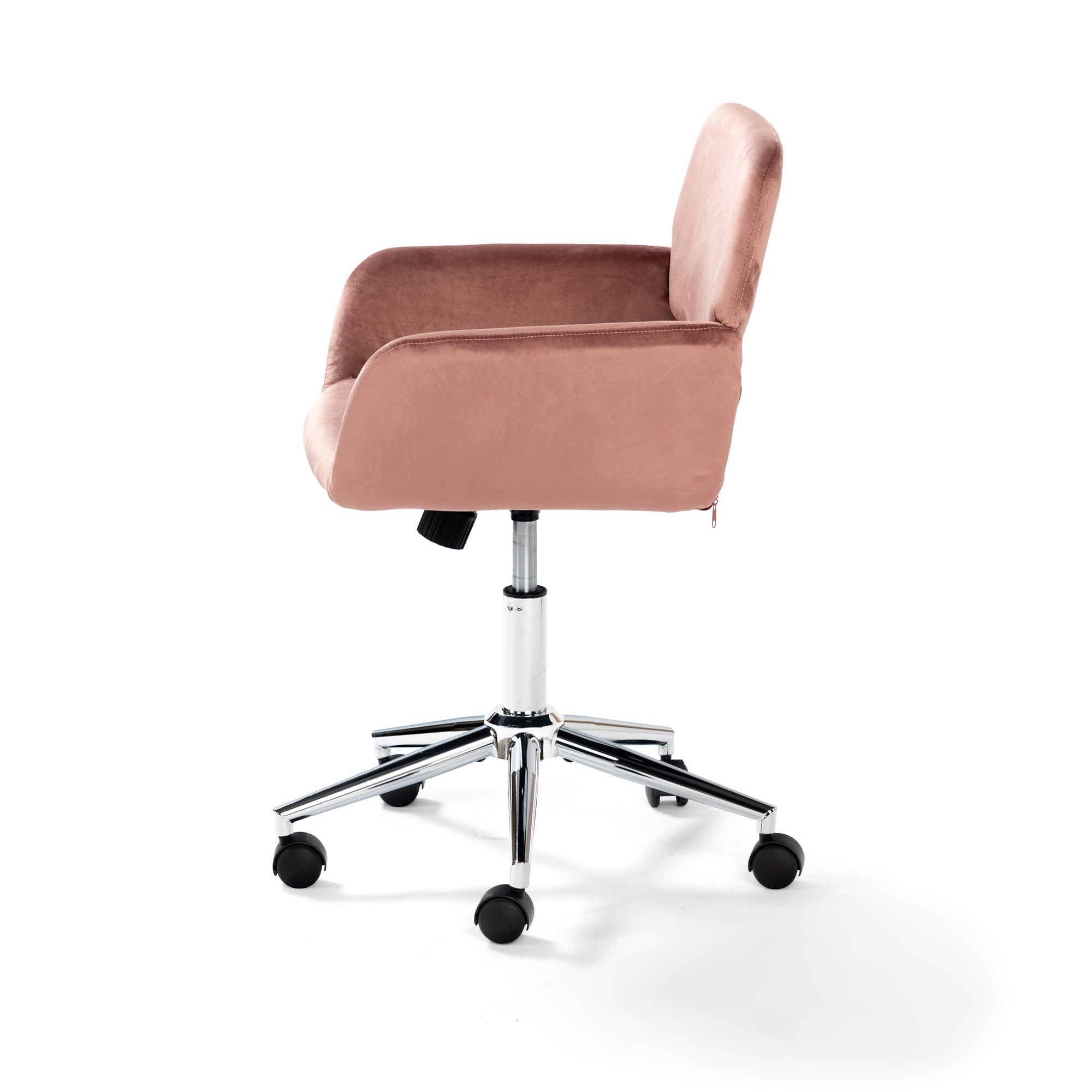 Homy Casa Ross Velvet Pink Swivel Desk Chair with Arms