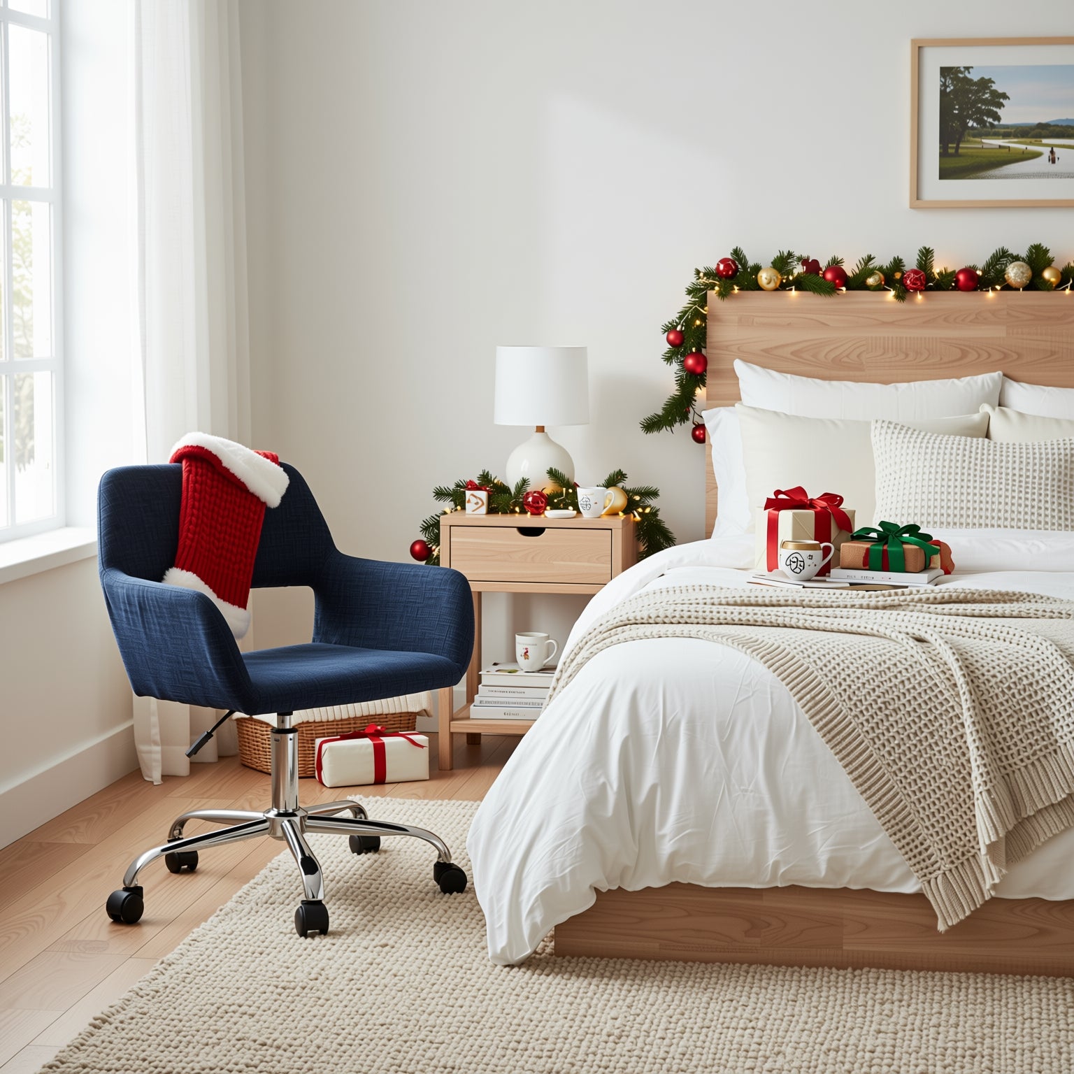 Ross Ergonomic Upholstered Office Chair with Metal Legs