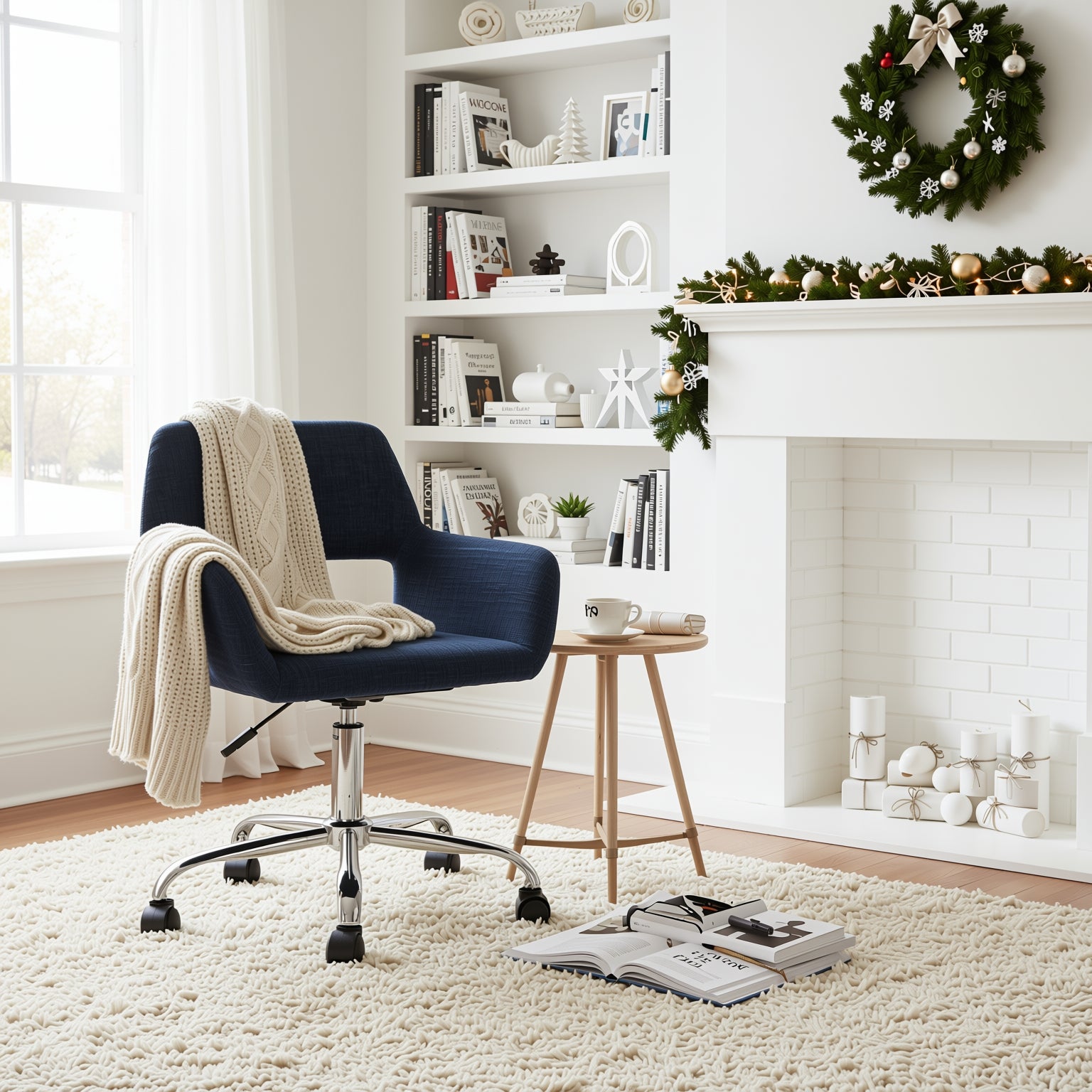 Ross Ergonomic Upholstered Office Chair with Metal Legs