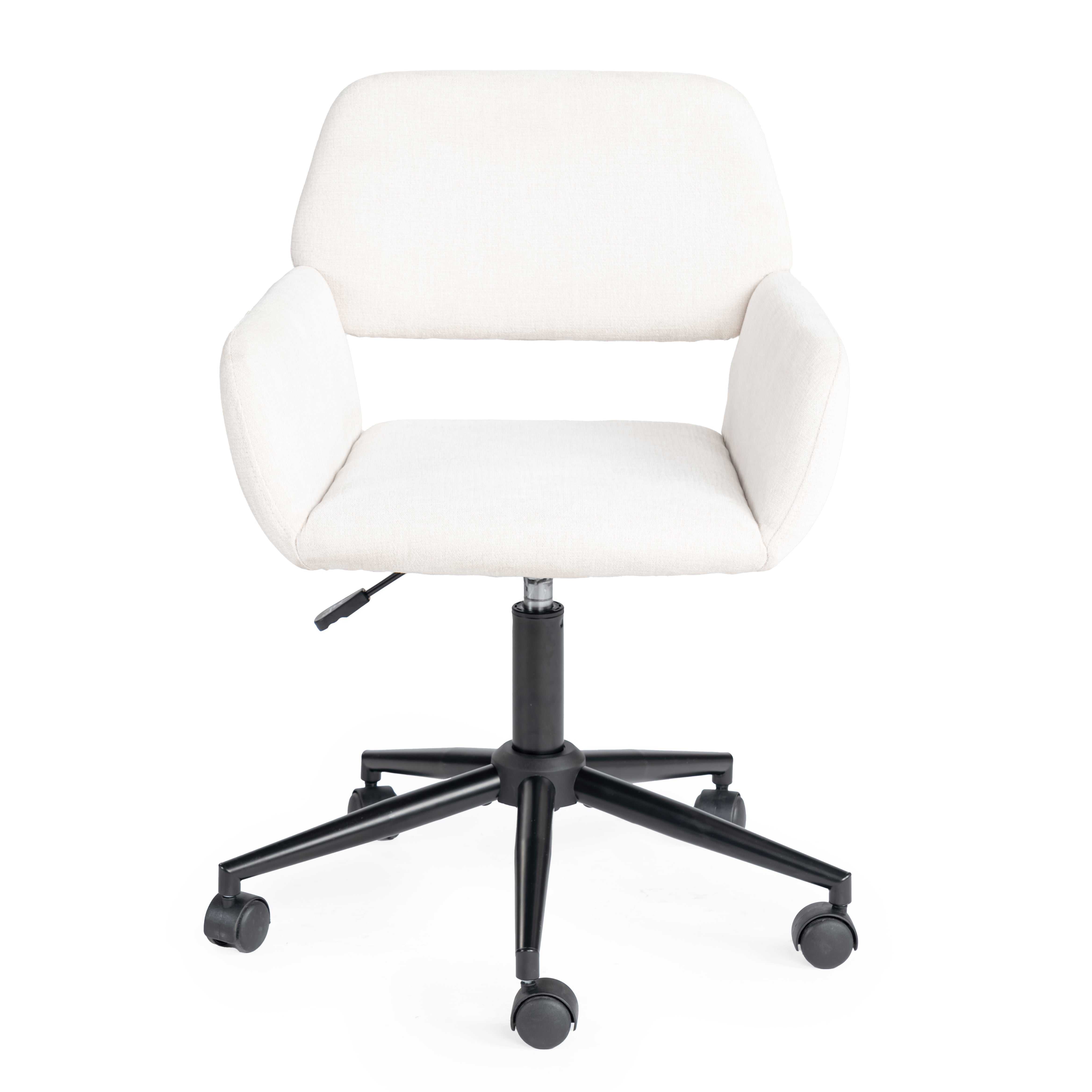 Homy Casa ROSS Chenille Beige Black Office Chair, Adjustable Height, Ergonomic Design Open Box