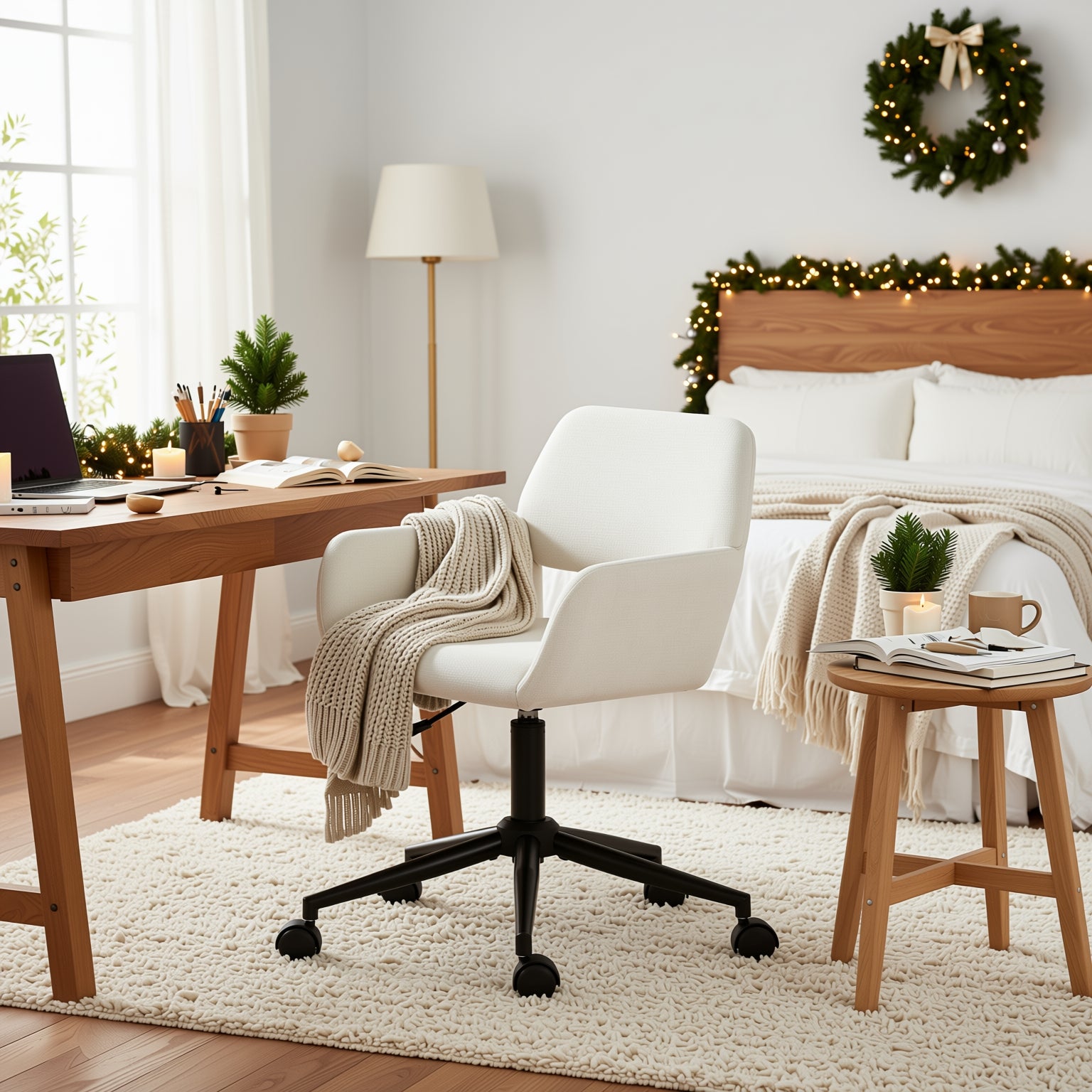Ross Ergonomic Upholstered Office Chair with Metal Legs – HomyCasa