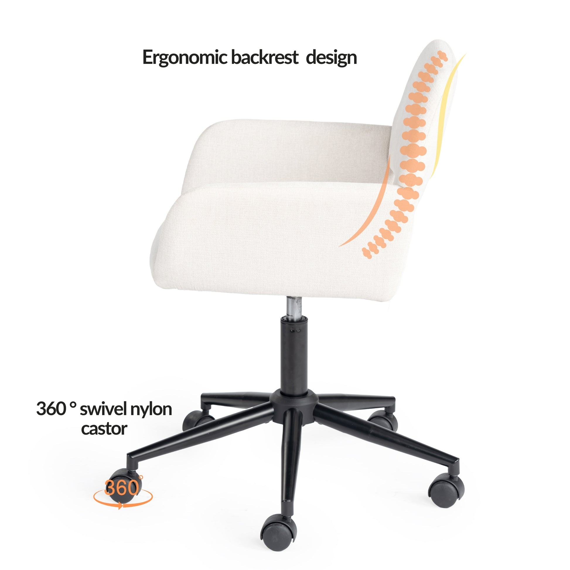 360 Degree Swivel Task Chair with Ergonomic Design, Height Adjustable For Living Room-Homy Casa - HomyCasa