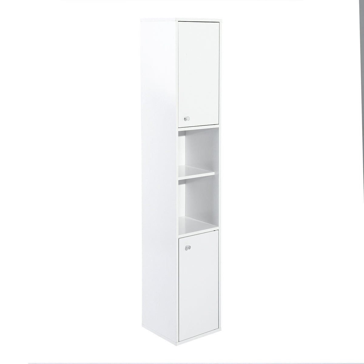Rozier Tall Narrow Storage Cabinet With Doors and Shelves Space Saving Floor Cabinet for Bathroom Living Room Home Office