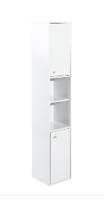 Rozier Tall Narrow Storage Cabinet With Doors and Shelves Space Saving Floor Cabinet for Bathroom Living Room Home Office