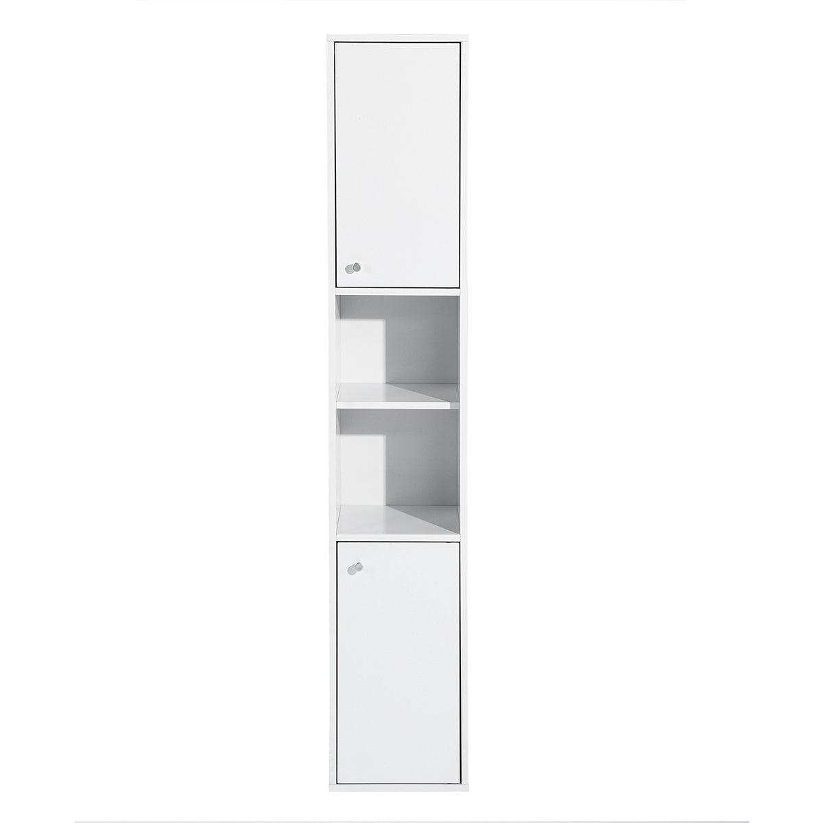 Rozier Tall Narrow Storage Cabinet With Doors and Shelves Space Saving Floor Cabinet for Bathroom Living Room Home Office