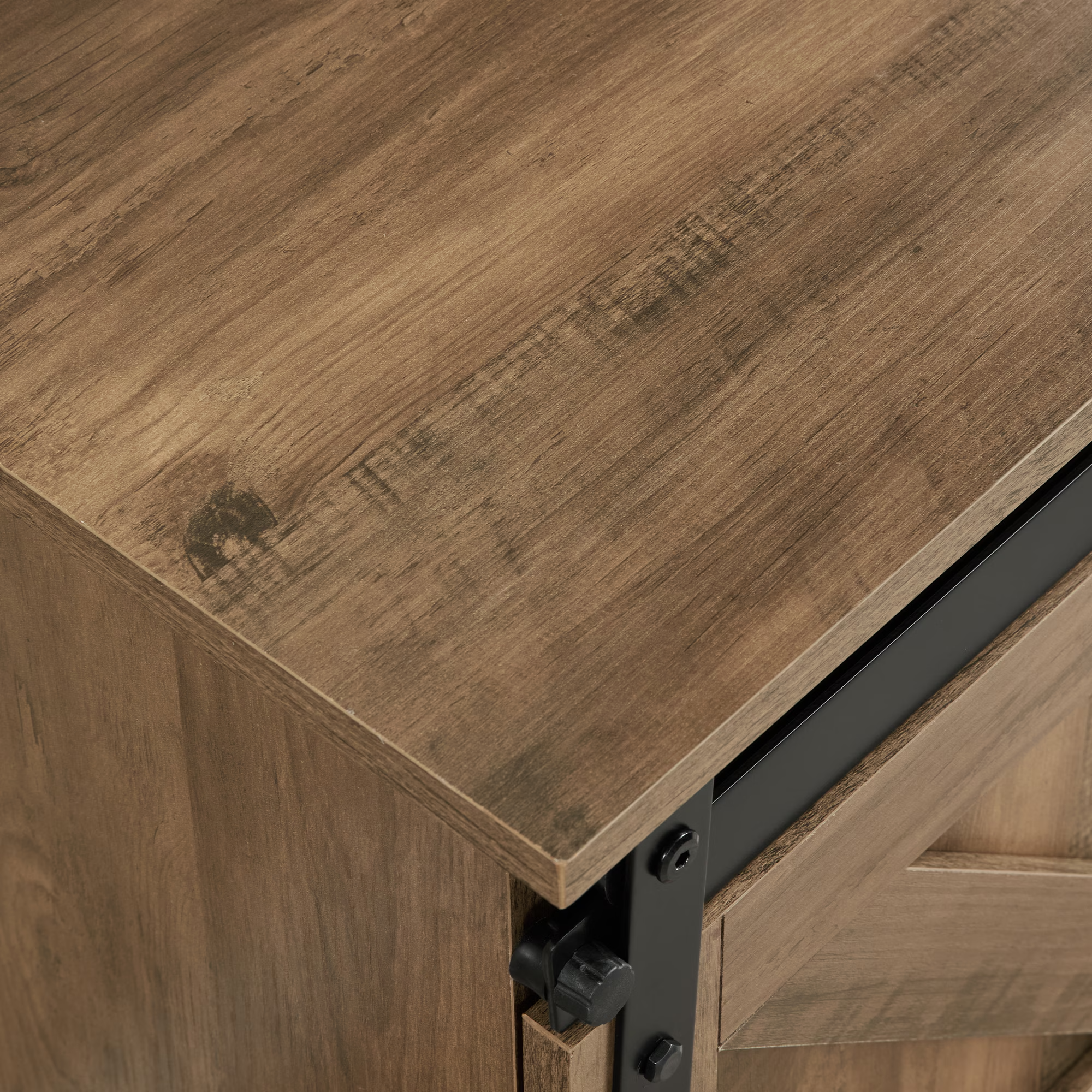 Antwerp 58" Farmhouse TV Stand with Sliding Barn Doors in Rustic Brow