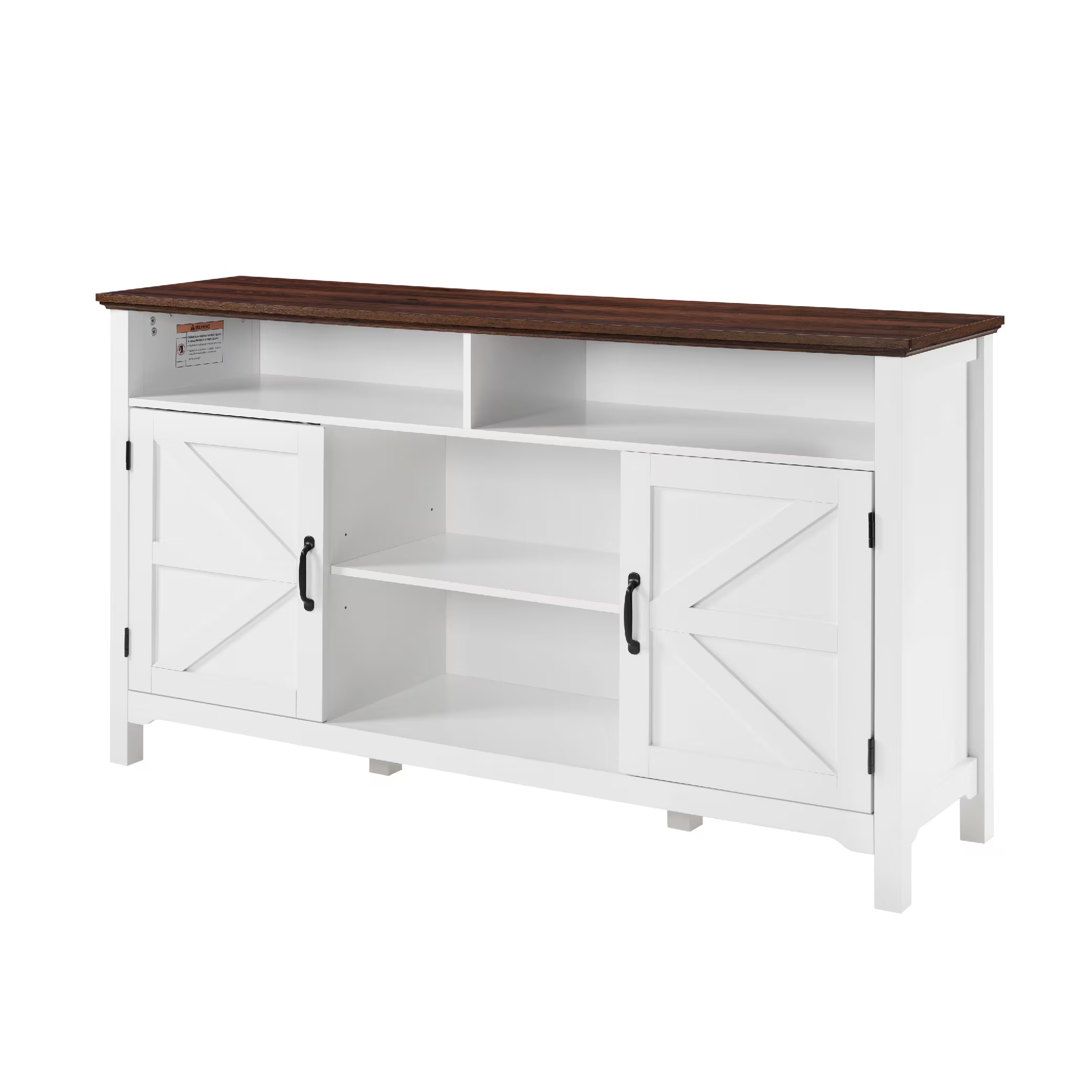 Trieste Modern Farmhouse TV Stand with Storage Cabinets