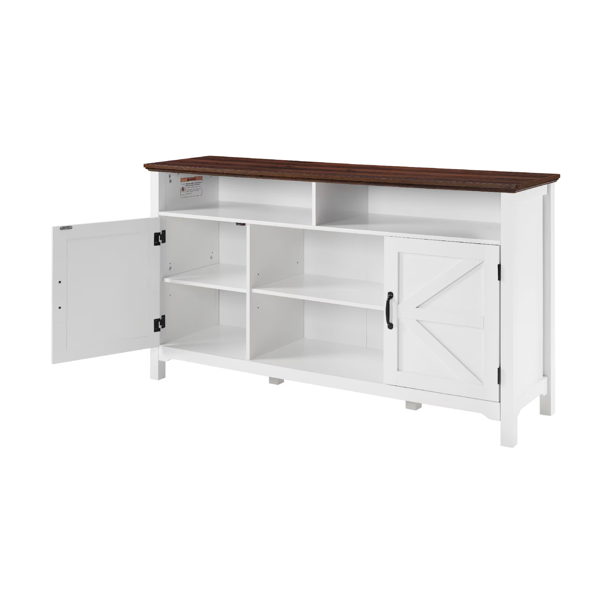 Trieste Modern Farmhouse TV Stand with Storage Cabinets