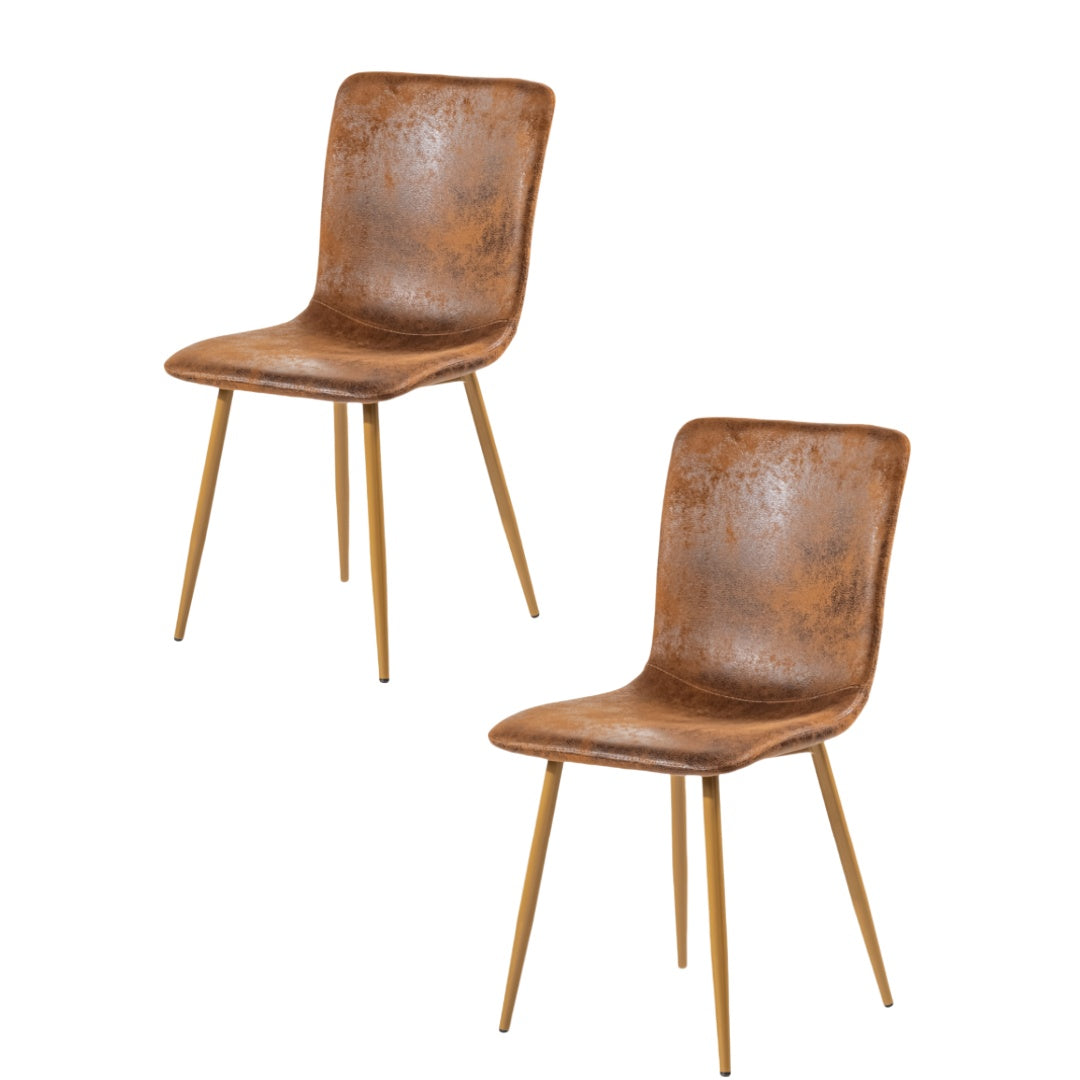 Scargill Set of 4 Modern Upholstered Dining Chairs with Metal Legs