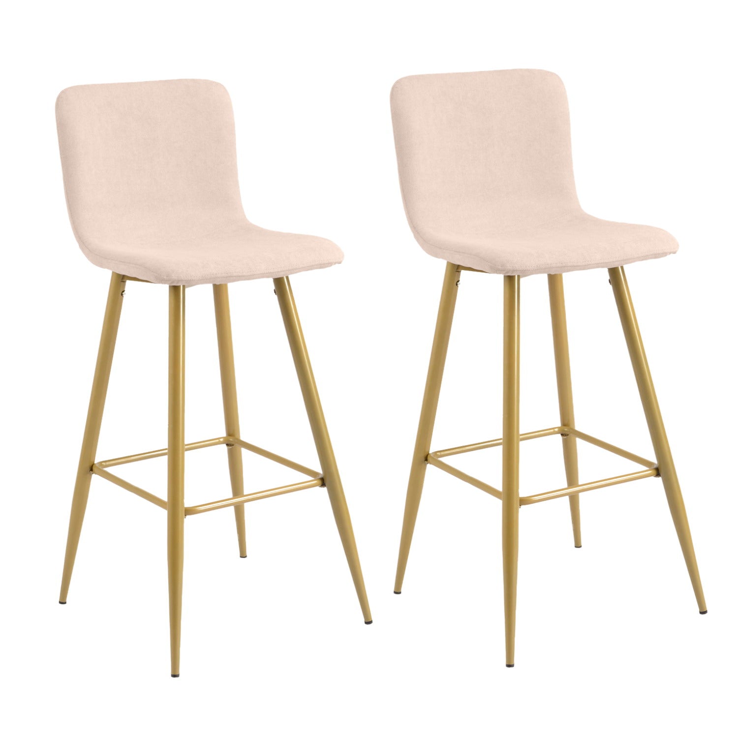 Homy Casa SCARGILL BAR Beige Gold Leg 30" Bar Stool for Home and Workspace Open Box