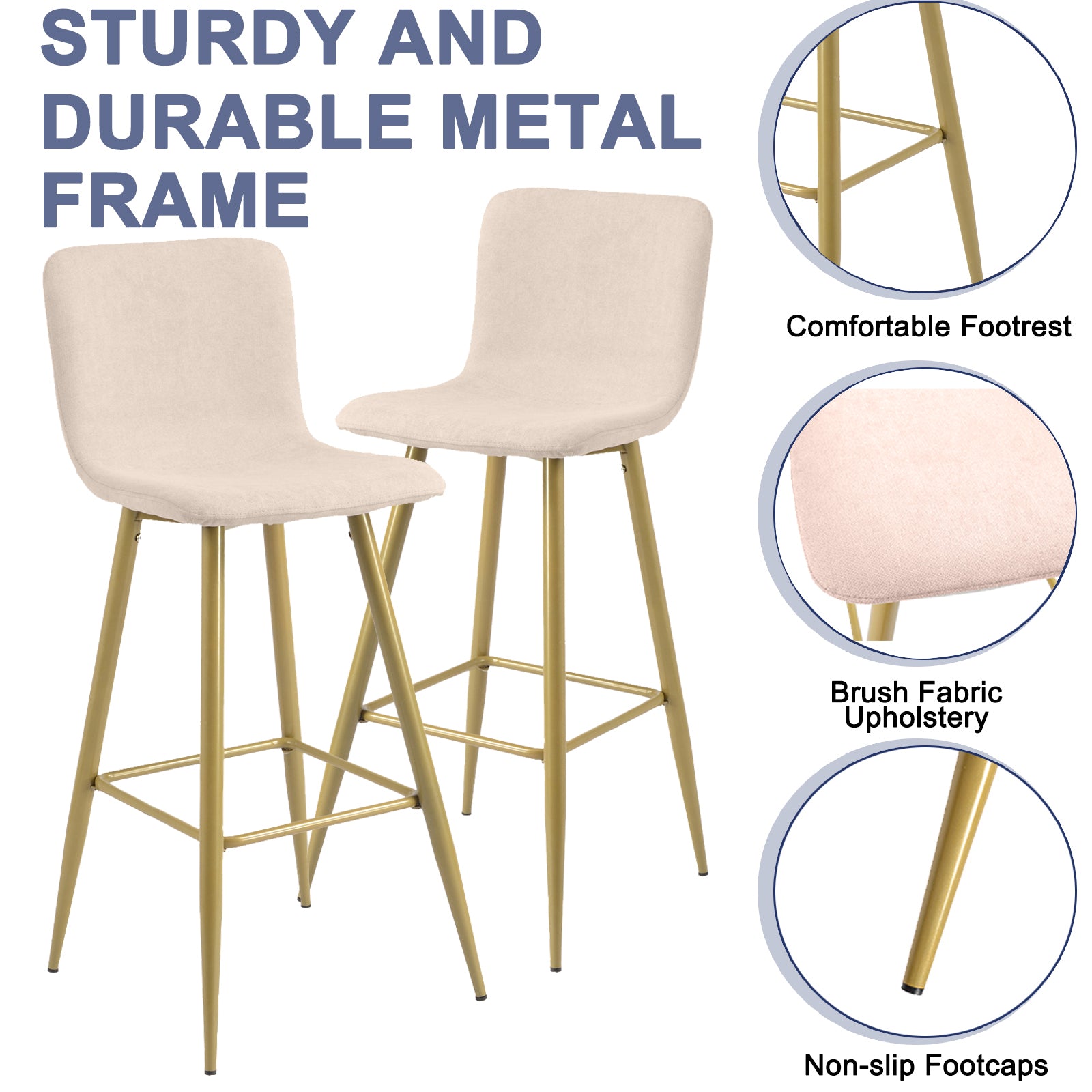 Scargill Upholstered Counter & Bar Height Bar Stools Set of 2