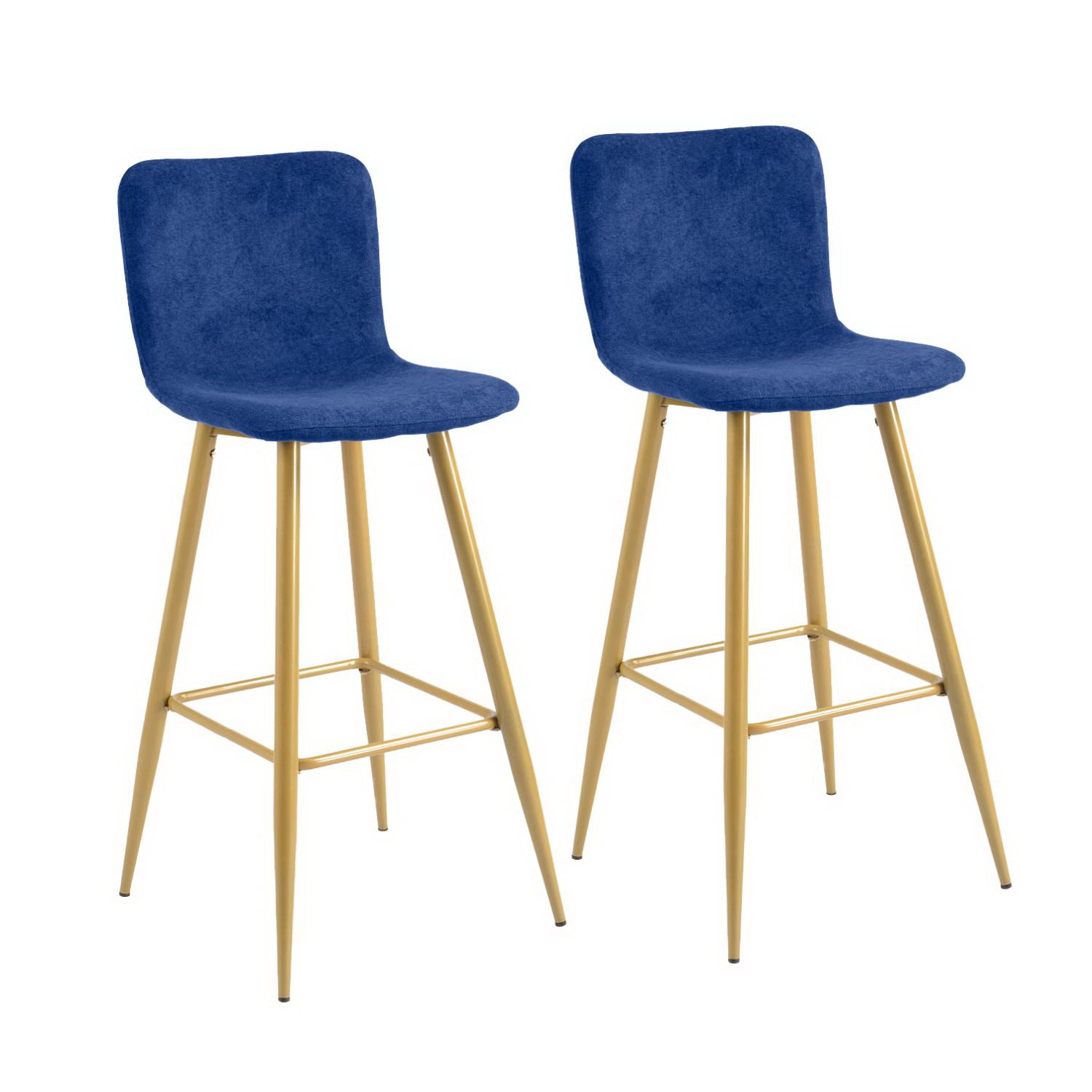 Homy Casa Scargill 2PC Upholstered Bar Height Bar Stools in Dark Blue Open Box