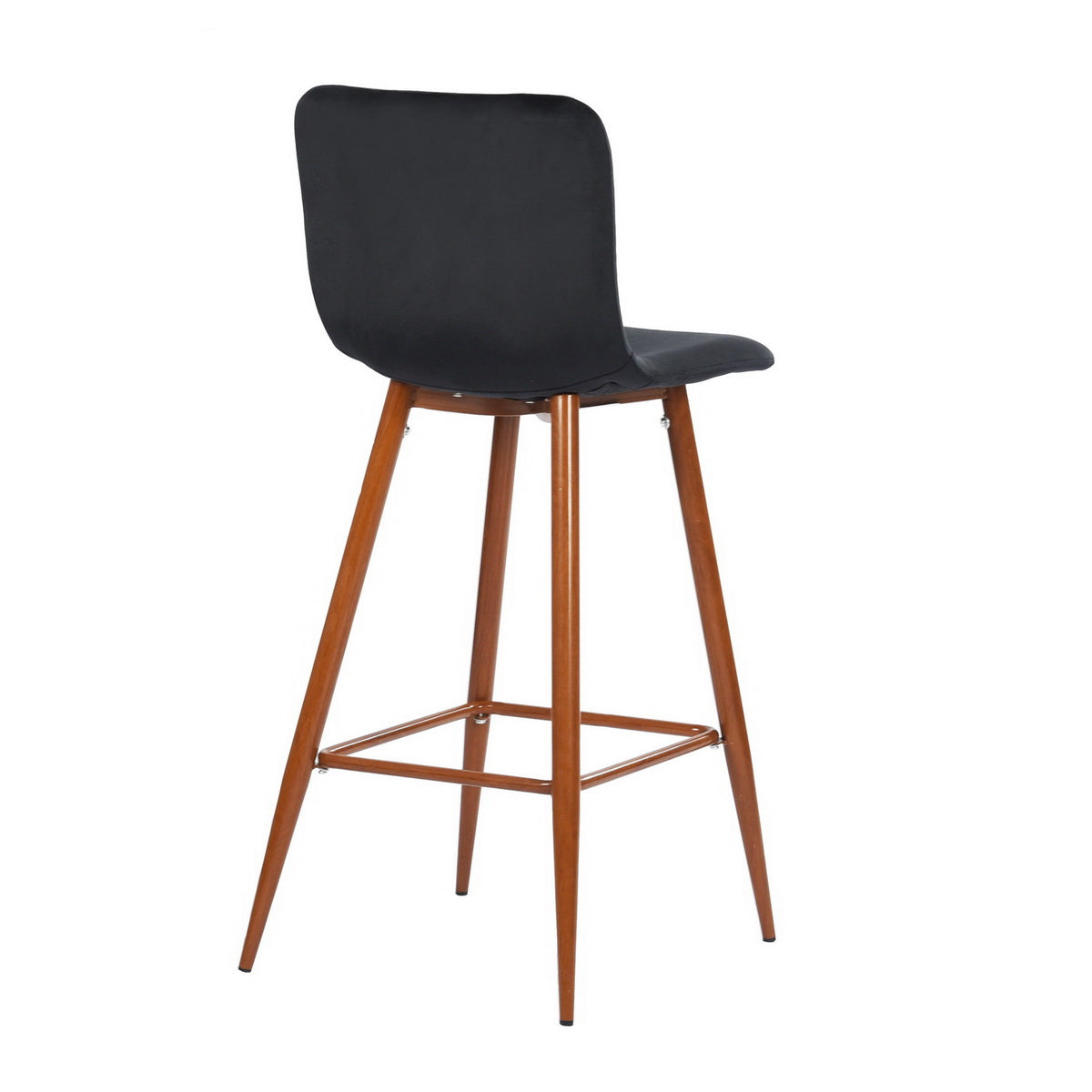 Homy Casa SCARGILL BAR VELVET BLACK 16.54" L x 19.49" W x 39.37" H Bar Stool Chair