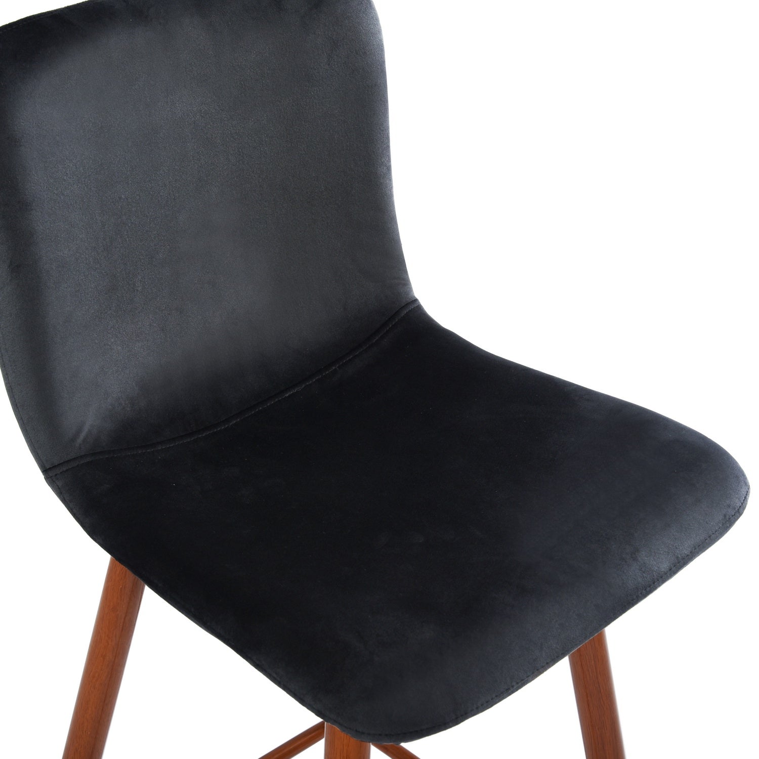 Homy Casa SCARGILL 2PC 29” VELVET BLACK Bar Stool for Home and Workspace Open Box